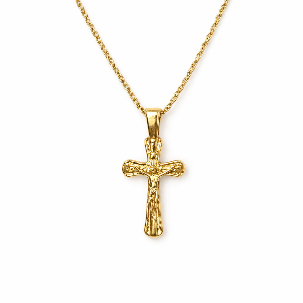 Shiny+gold+crucifix+on+white+background.png