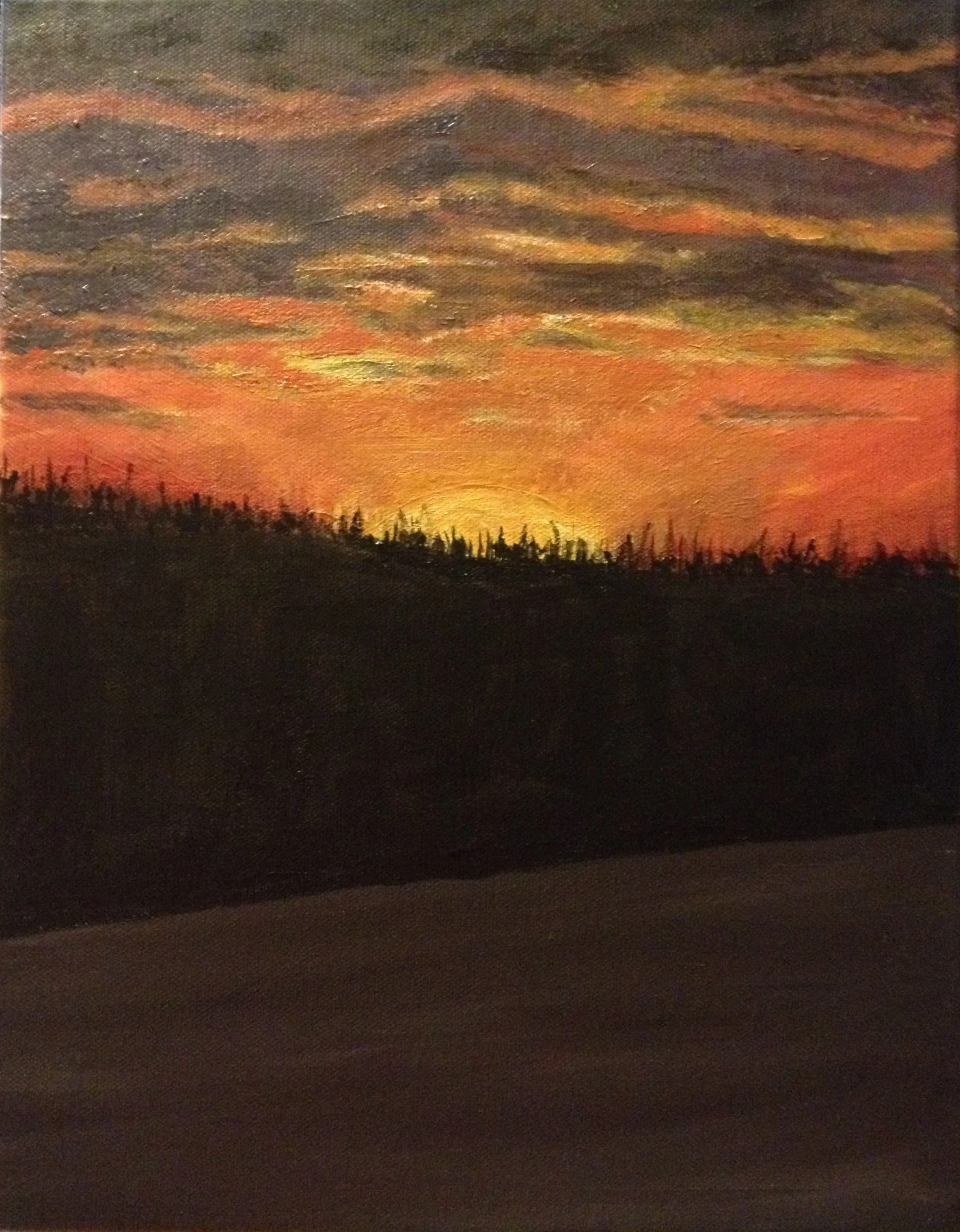 Sunset across the road