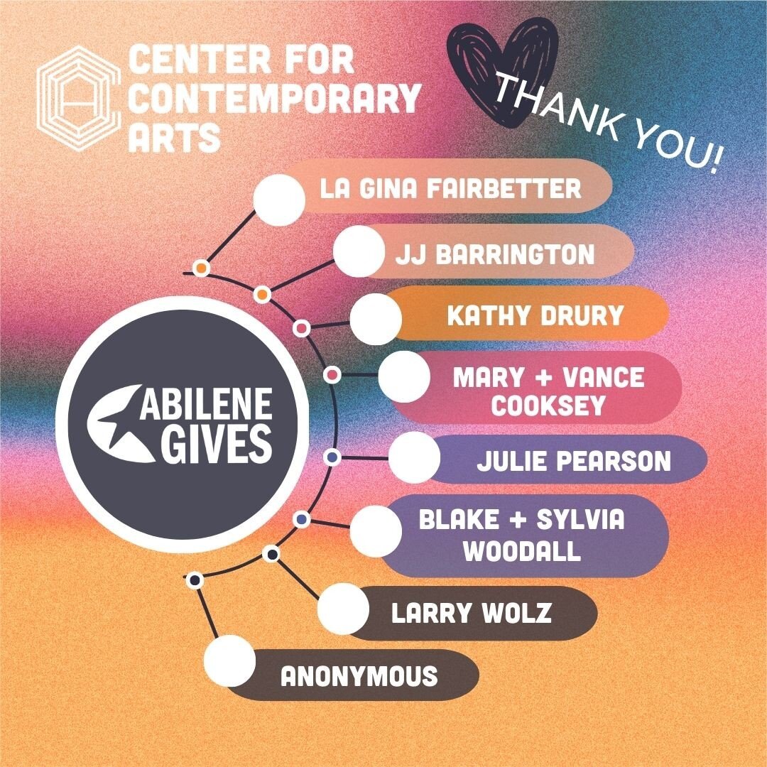 BIG thank you to our first donors of the day! Help us stay on track to reach our $10,000 goal. https://www.abilenegives.org/organizations/center-arts