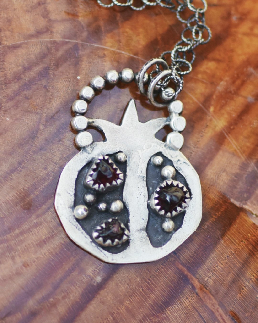 Garnet Pomegranate Pendant