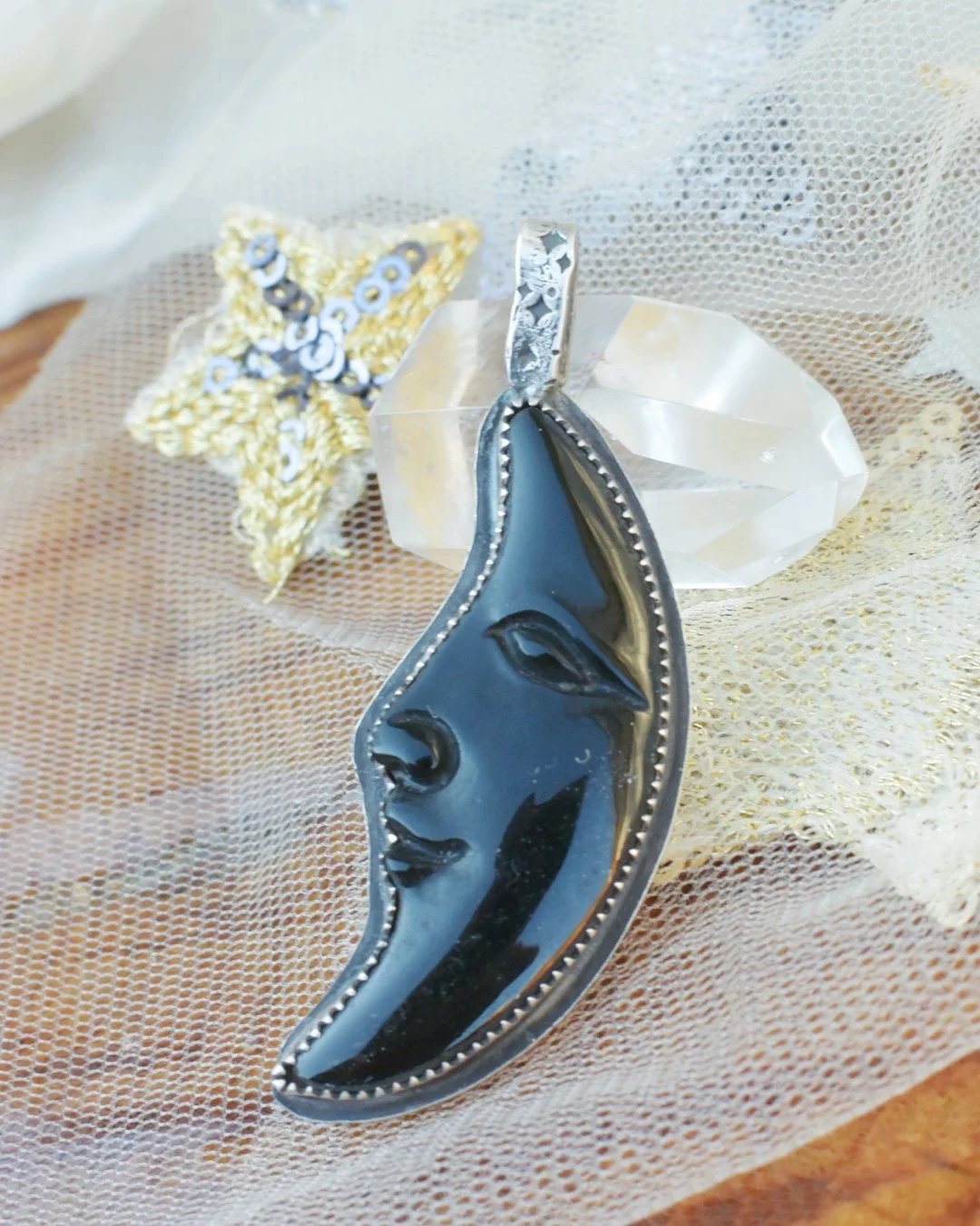 Onyx Moonface Pendant