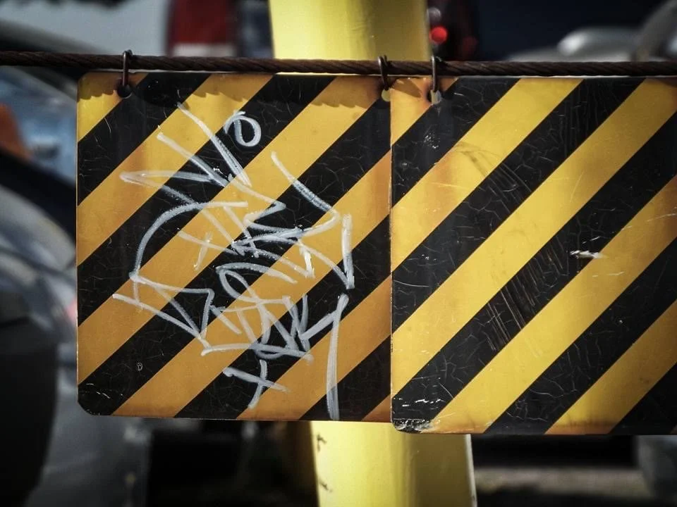 Random Caution sign in Denver