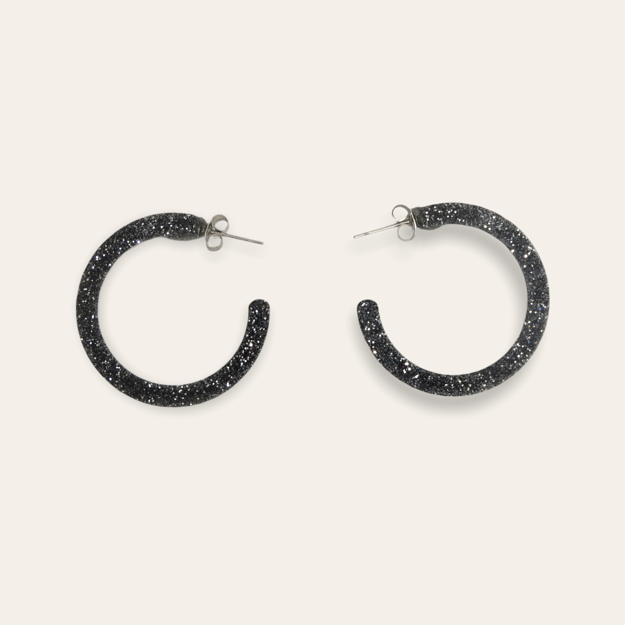 Glistening Onyx Hoops