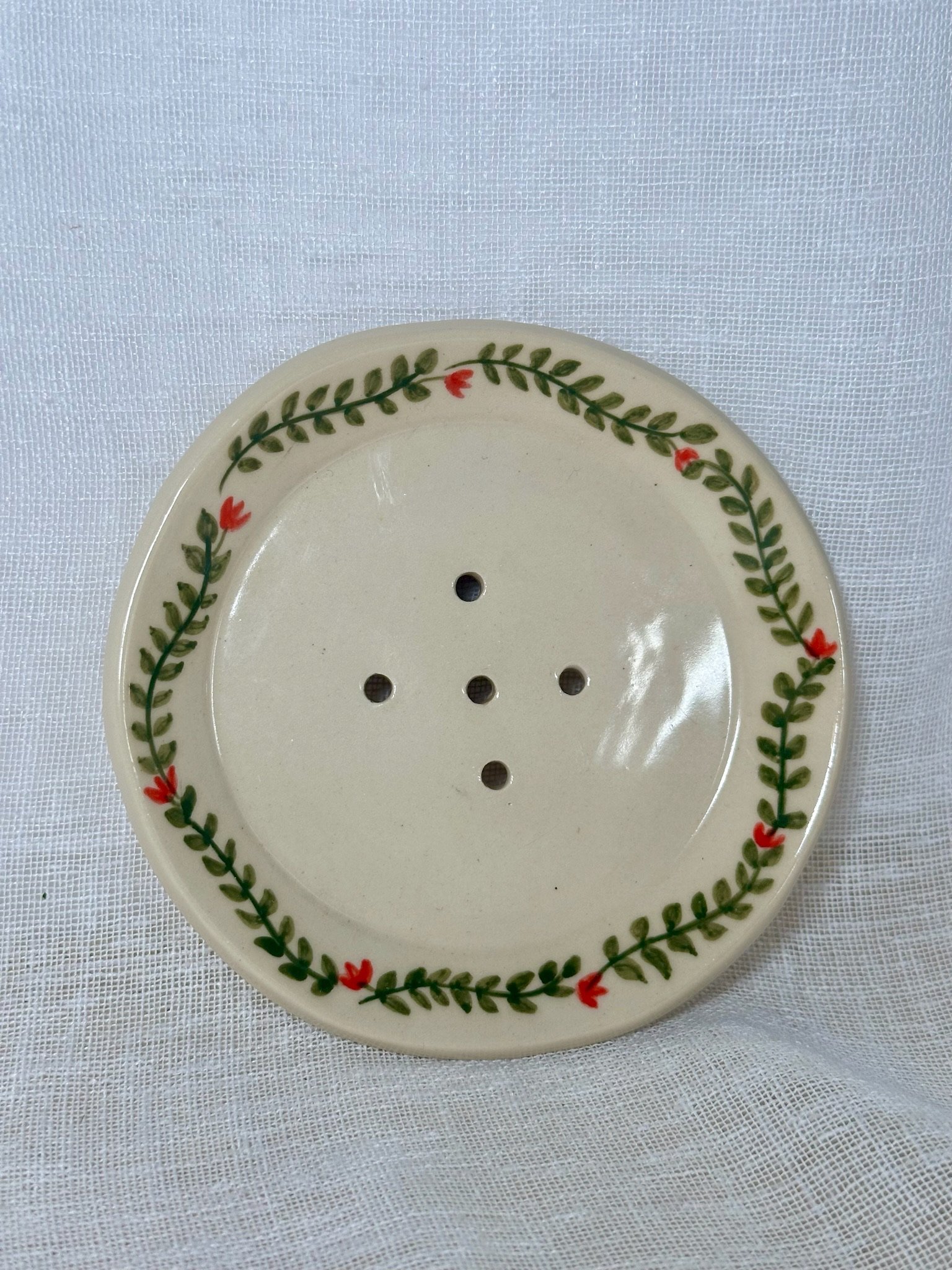 Round Soap Dish- hand-painted $25.