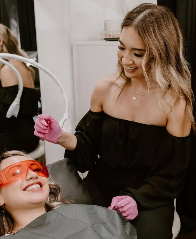Julissa, teeth whitening and tooth gem artist at Crush Parlor.