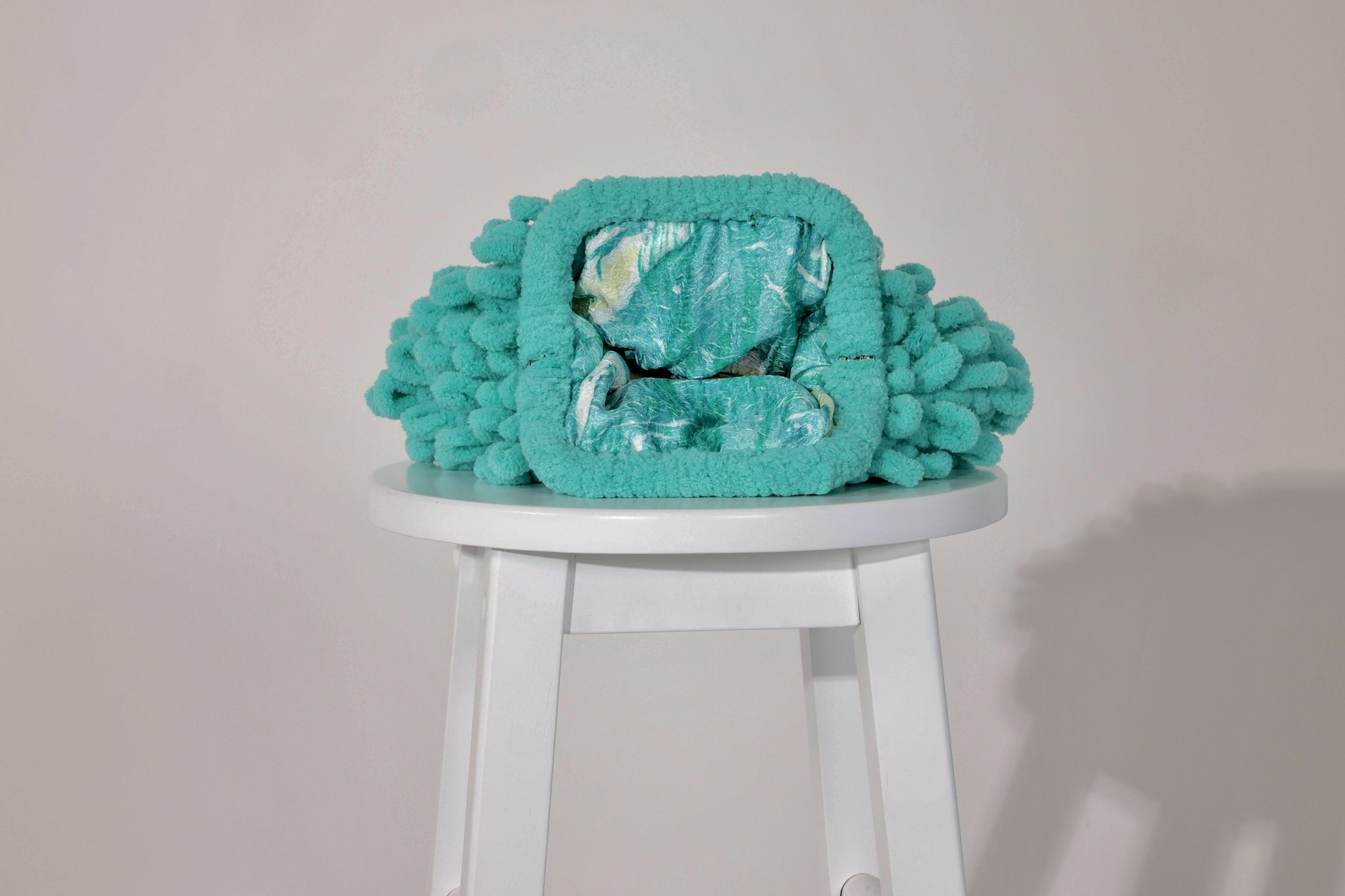 Knit Clutch - Turquoise