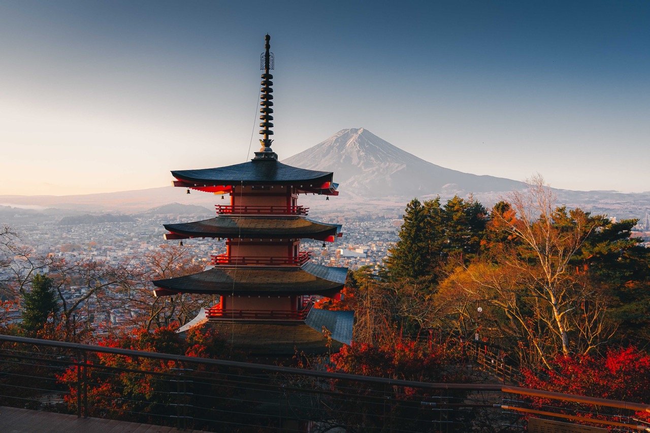 Japan - Mount Fuji with pagoda