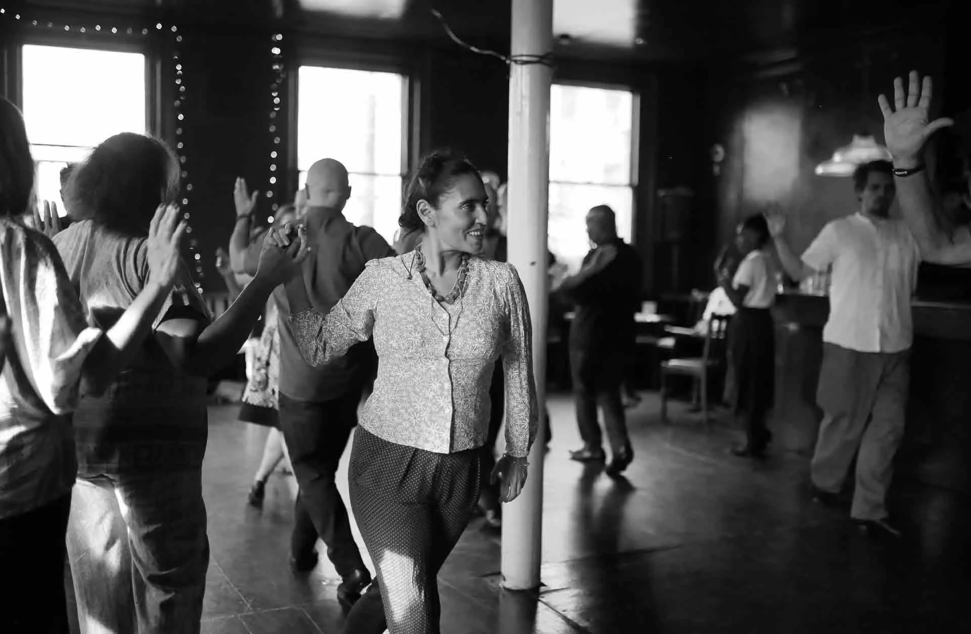 Natalia Hills and Rojer Zalazar teaching in Tango 178 Sunday classes in the New Cross House London 