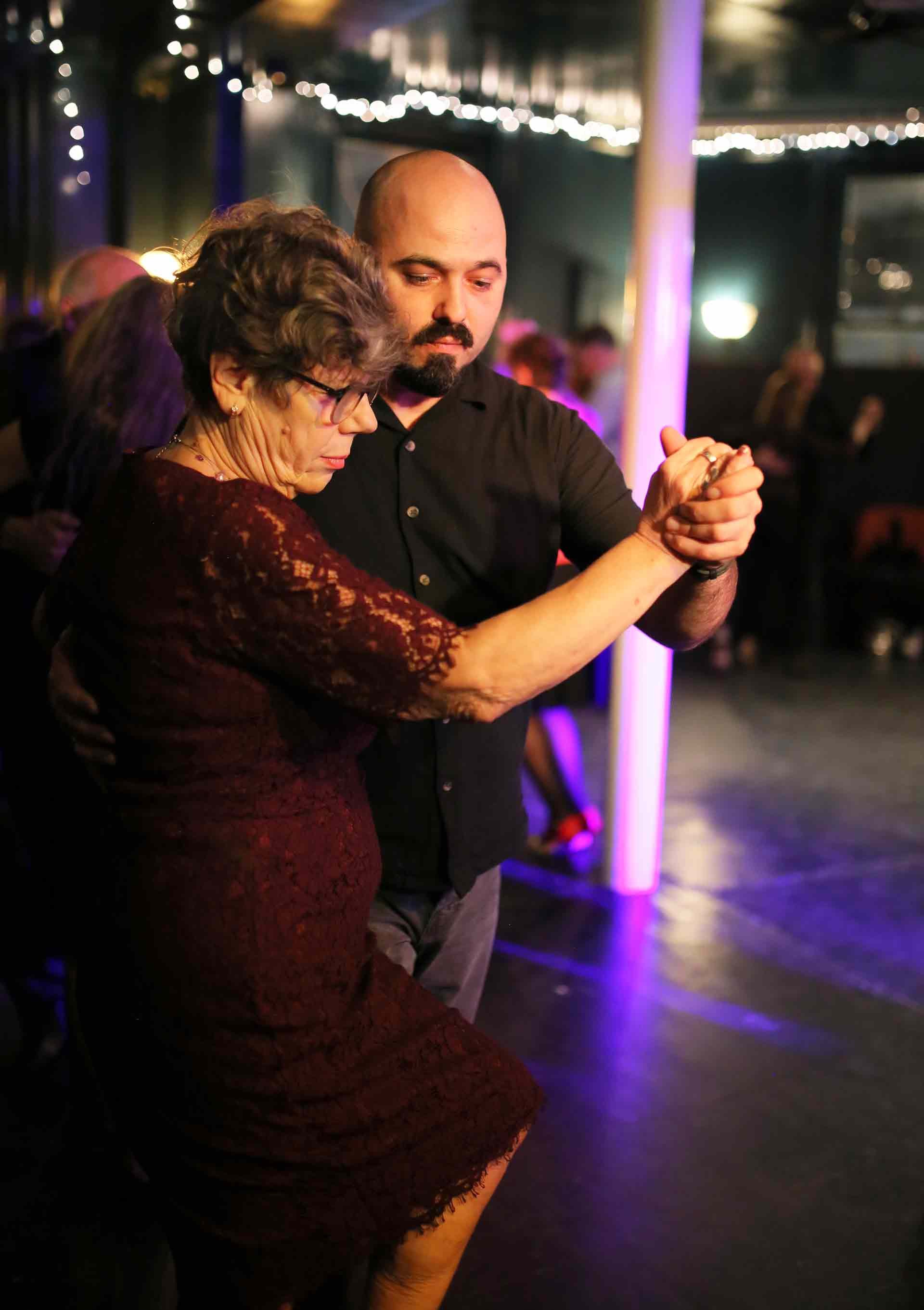 Franca and Sever Dancing in Tango 178 London Tango Classes in The New Cross House Pub every Sunday 
