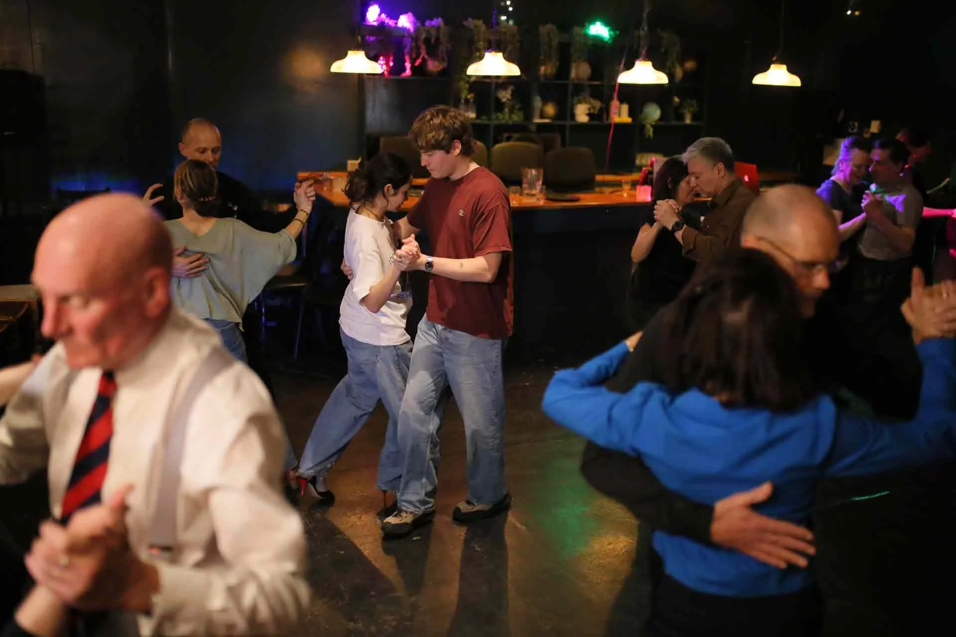 Class dancing on the evening when Juan Martin Cararra and Stefania Colina performing at Tango 178 London Tango Classes  