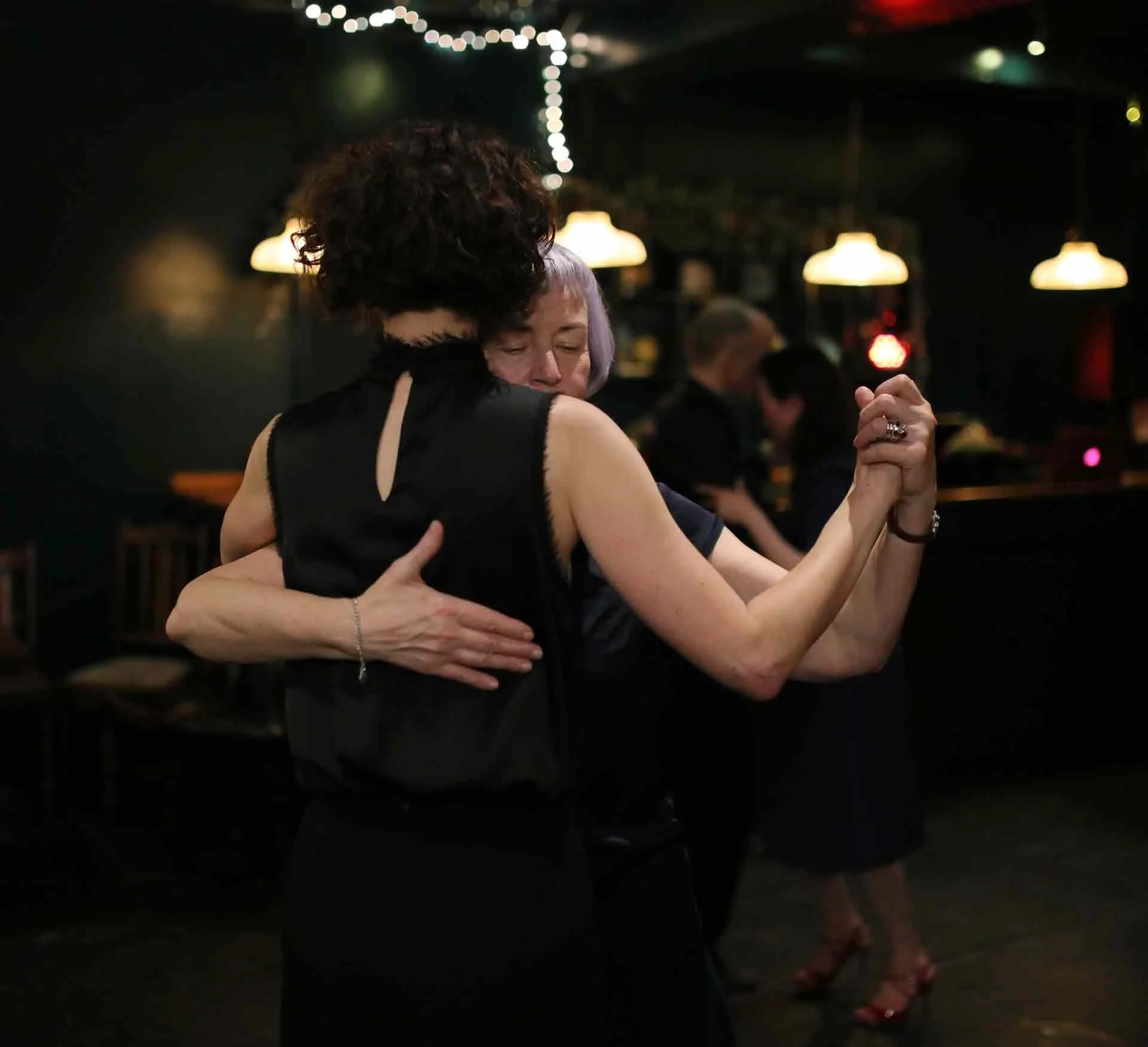 Fiona and Kate dancing at Tango 178 a tango club running every Sunday in South London hosted by The New Cross House 