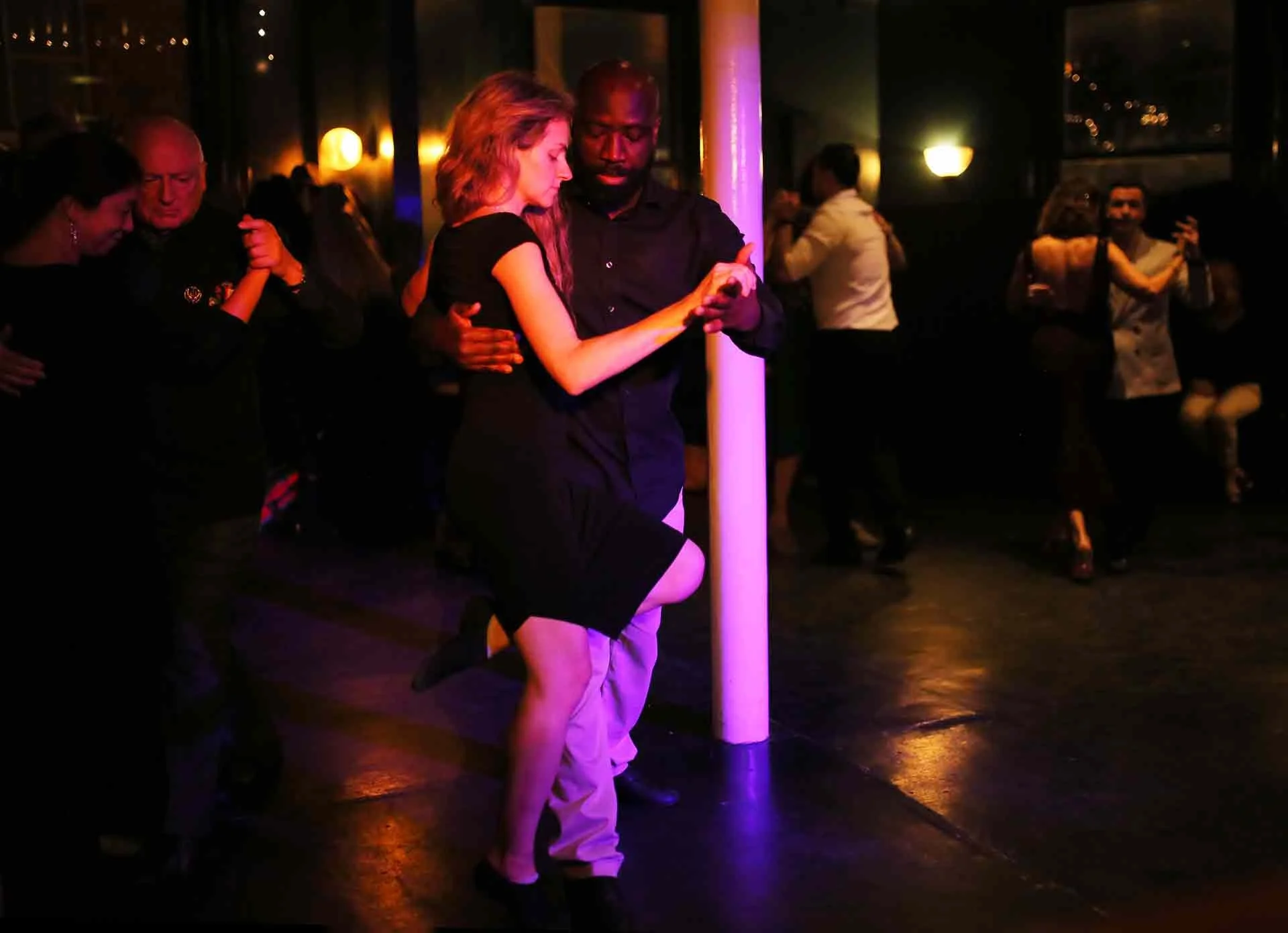 Joseph and Flavia Dancing in Tango 178 London Tango Classes in The New Cross House Pub
