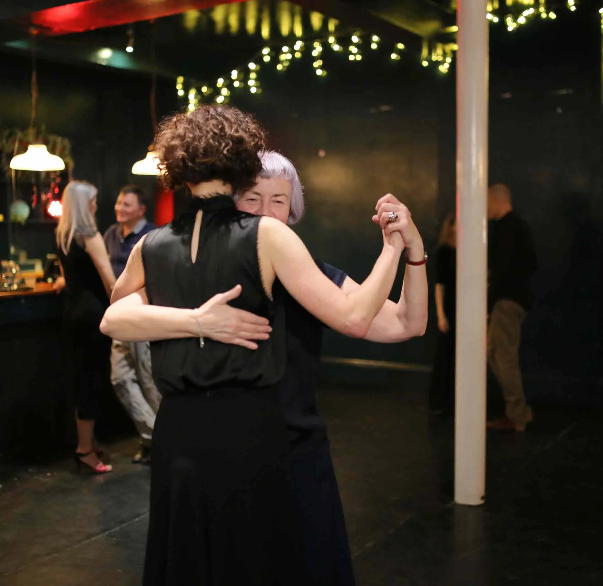 Fiona and Kate dancing at Tango 178 a tango club running every Sunday in South London hosted by The New Cross House 
