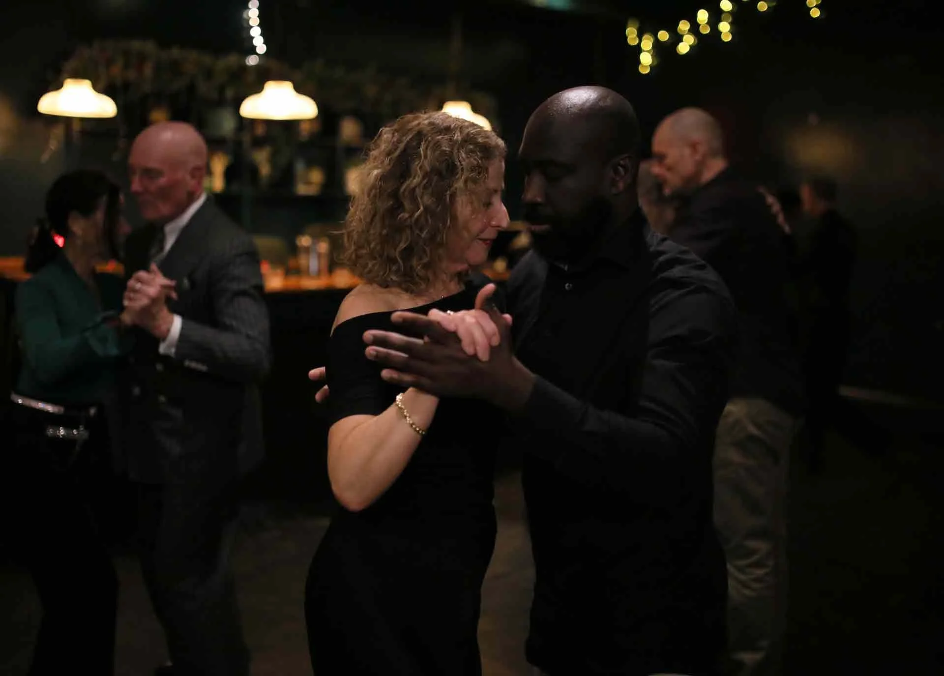 Joseph and Leila dancing at Tango 178 a tango club running every Sunday in South London hosted by The New Cross House 