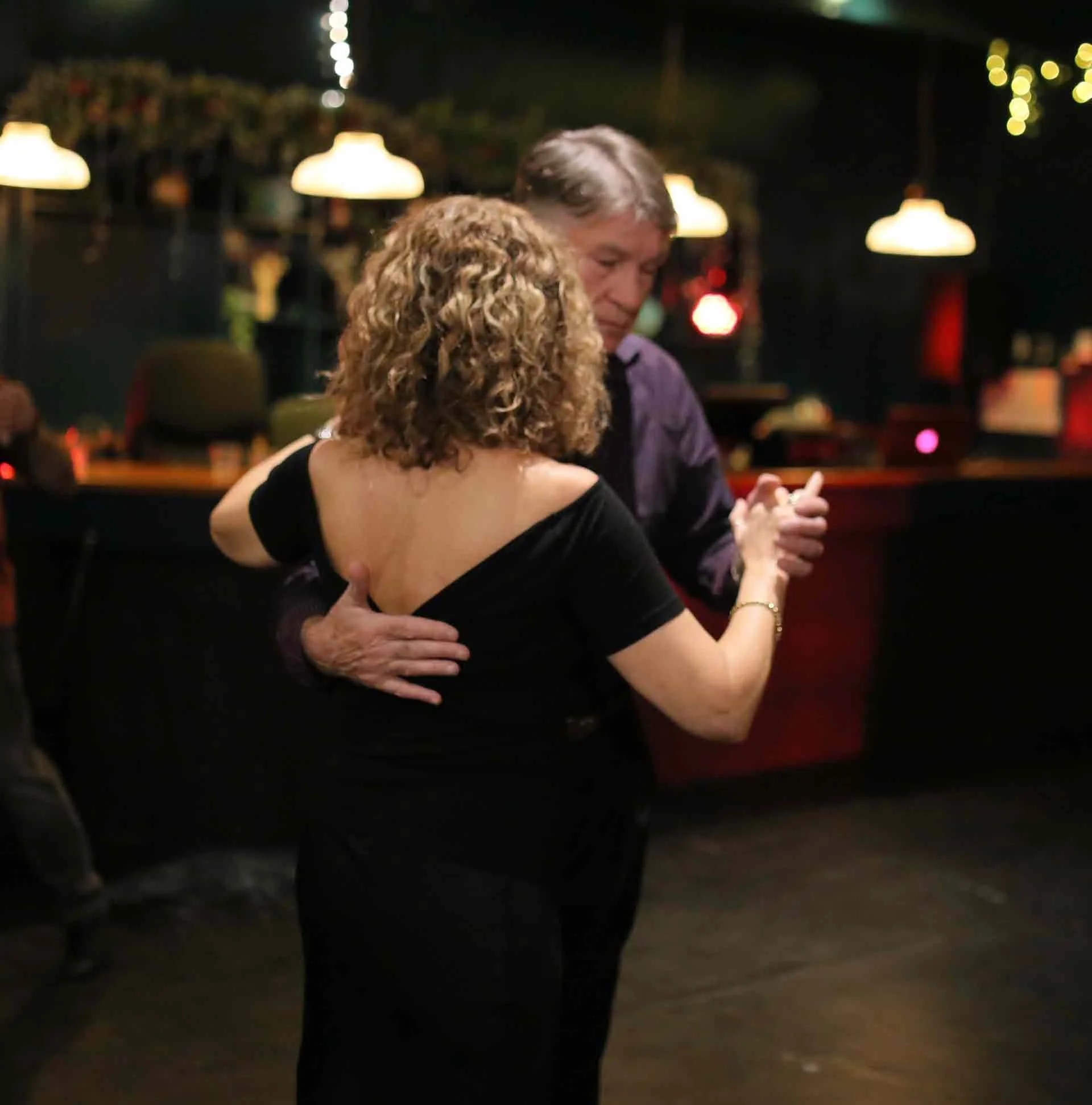 Dominique and Leila dancing at Tango 178 a tango club running every Sunday in South London hosted by The New Cross House 