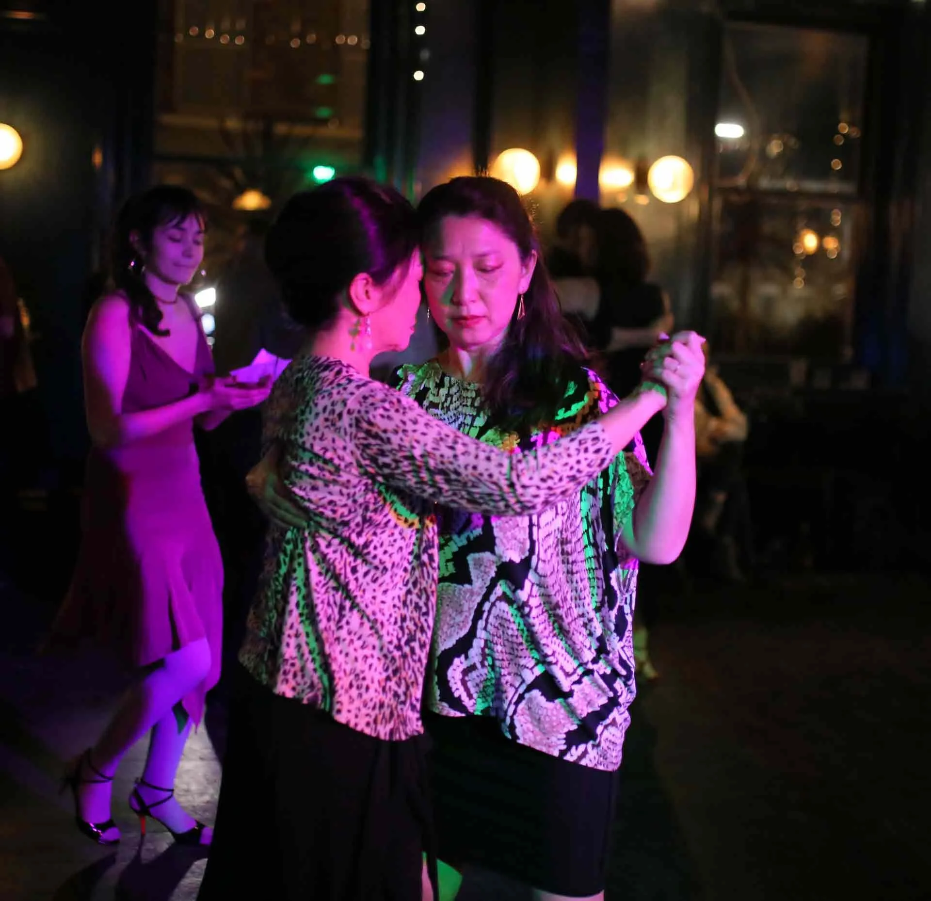 Mei dancing on the evening when Juan Martin Cararra and Stefania Colina performing at Tango 178 London Tango Classes  