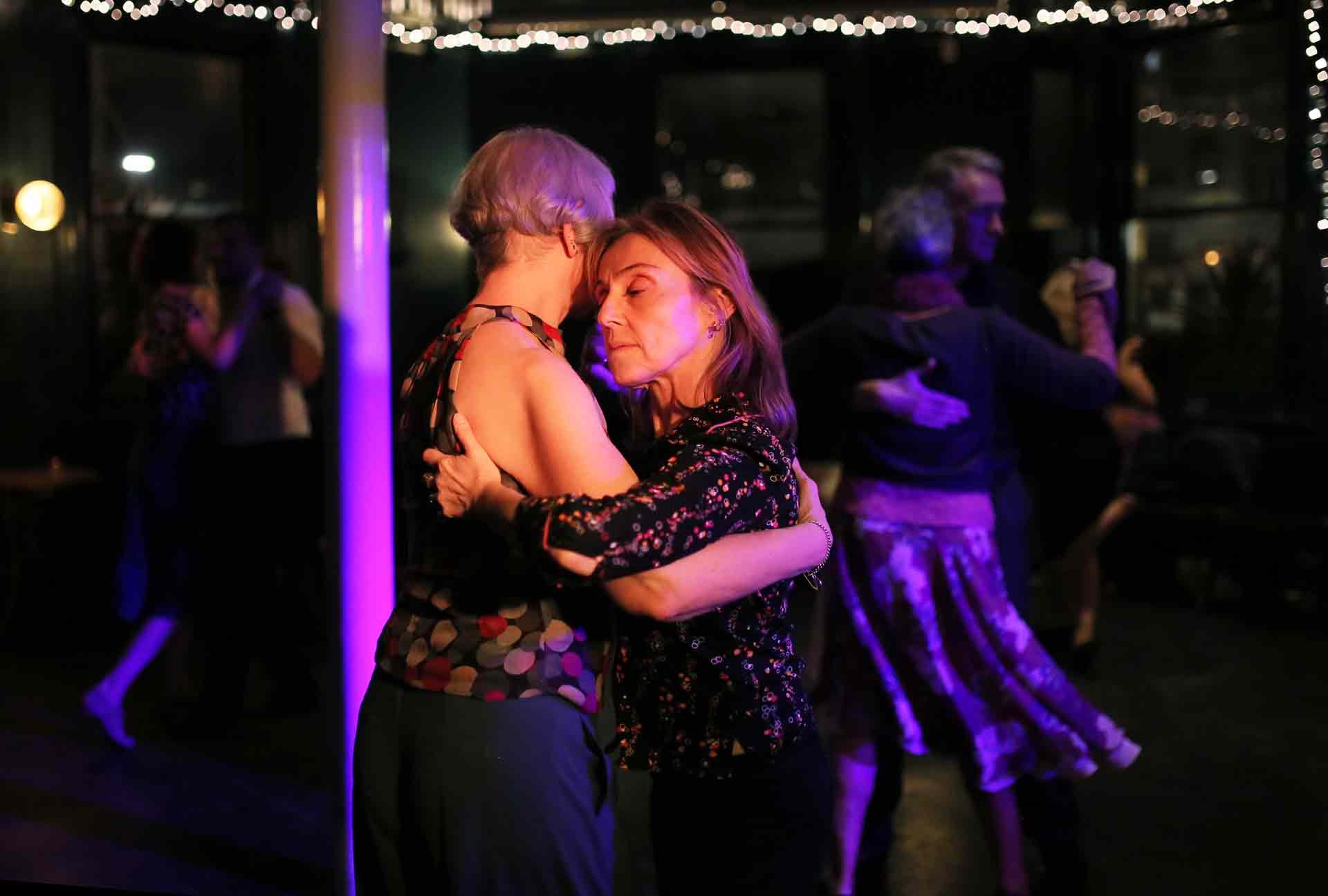 Luisa and Kate Dancing in Tango 178 London Tango Classes in The New Cross House Pub
