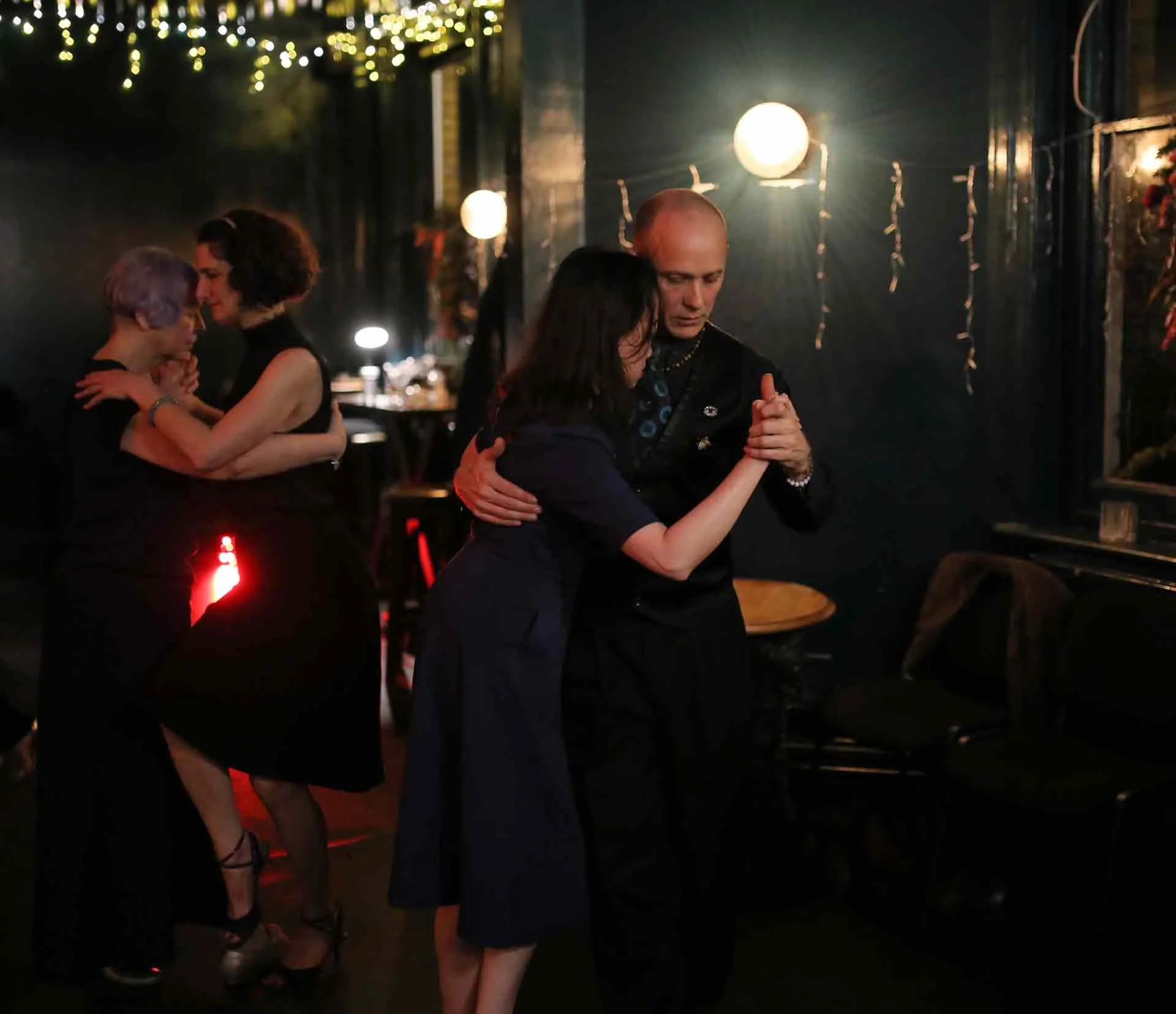 Fiona, Kate, Si and Joyce dancing at Tango 178 a tango club running every Sunday in South London hosted by The New Cross House  