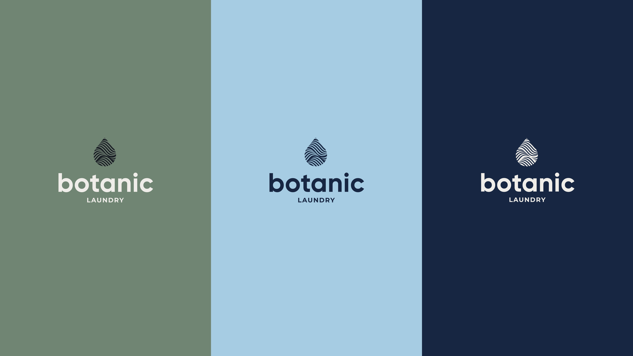 Three logos shown side by side in different colours on various backgrounds to show the brand colour palette