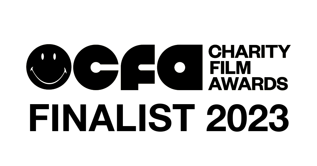 Charity Film Awards logo with text "Celebrating the reels that make a positive difference (and the people behind them)."