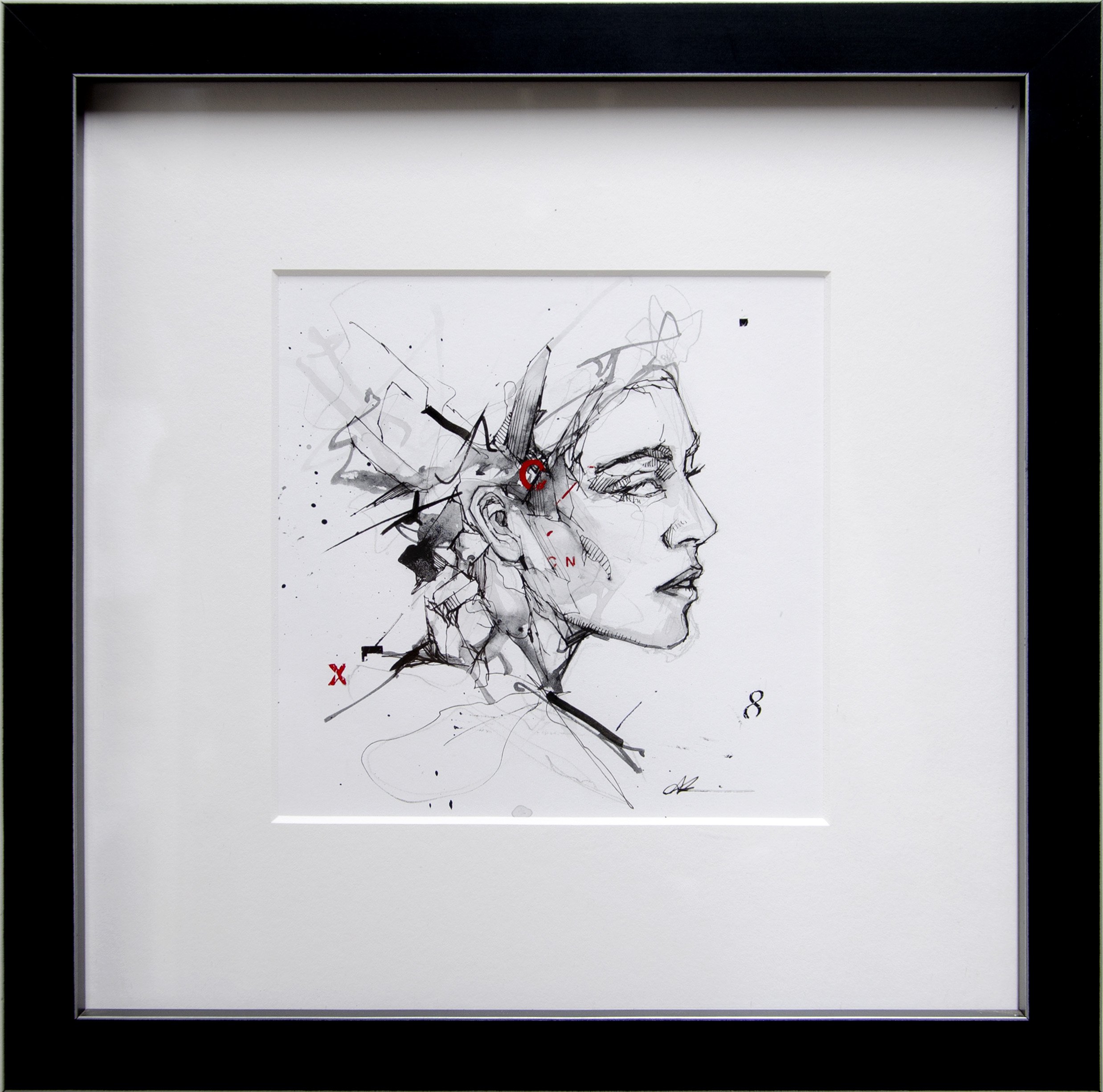 Impression 9 - Original Ink Drawing - 11.5 x 11.5 in.