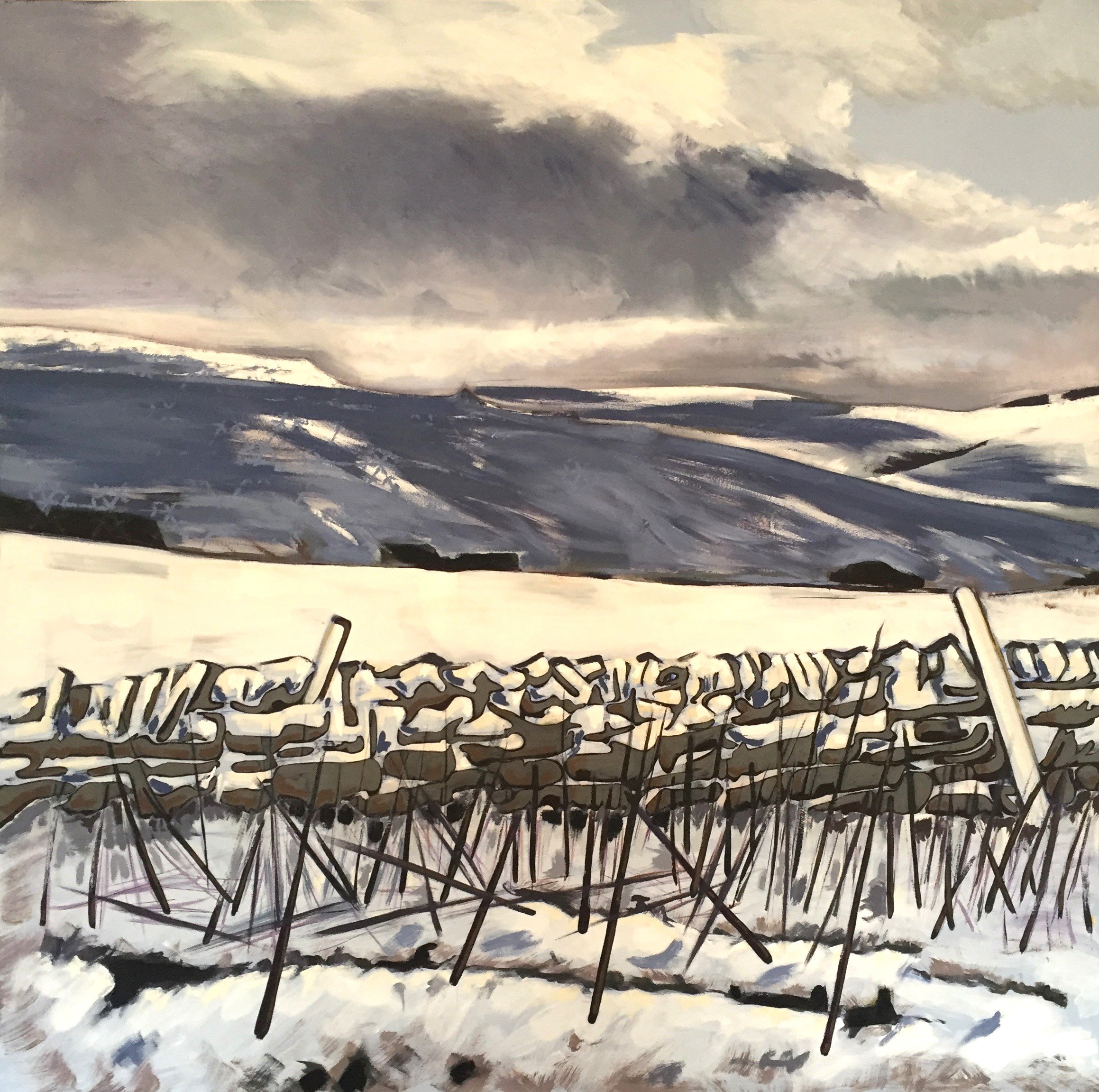 Snowy Winter Landscape Painting by Helen Alice Johnson (Copy) (Copy) (Copy) (Copy)