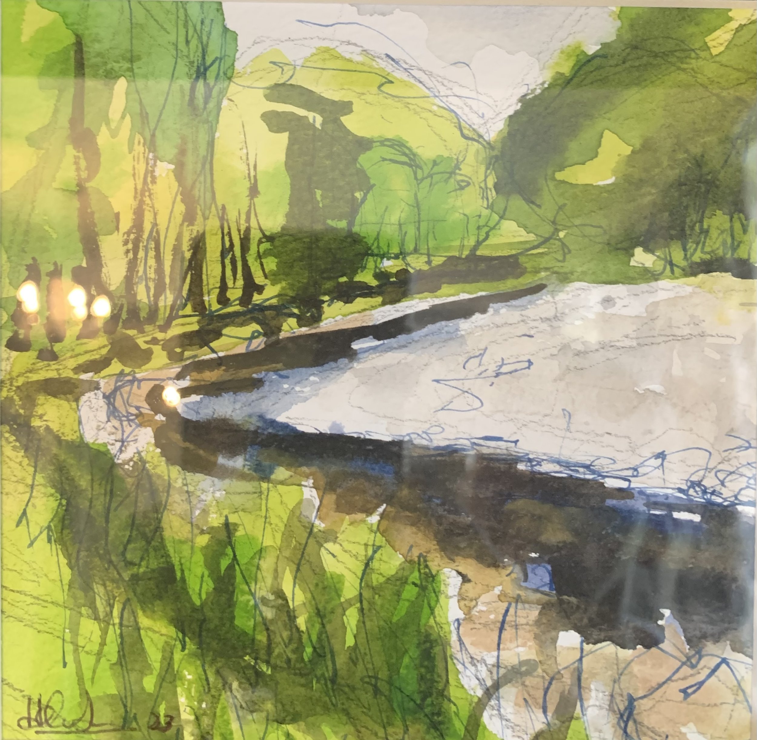 River South Tyne Landscape Watercolour - South Tyne in Springtime 1 by Helen Alice Johnson