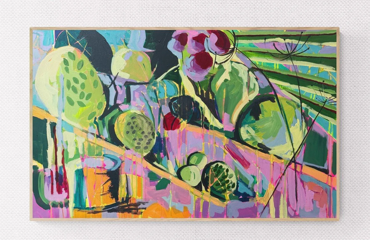 Colourful Chaos acrylic on canvas 2026 62cm x 100cm on a wall.jpg