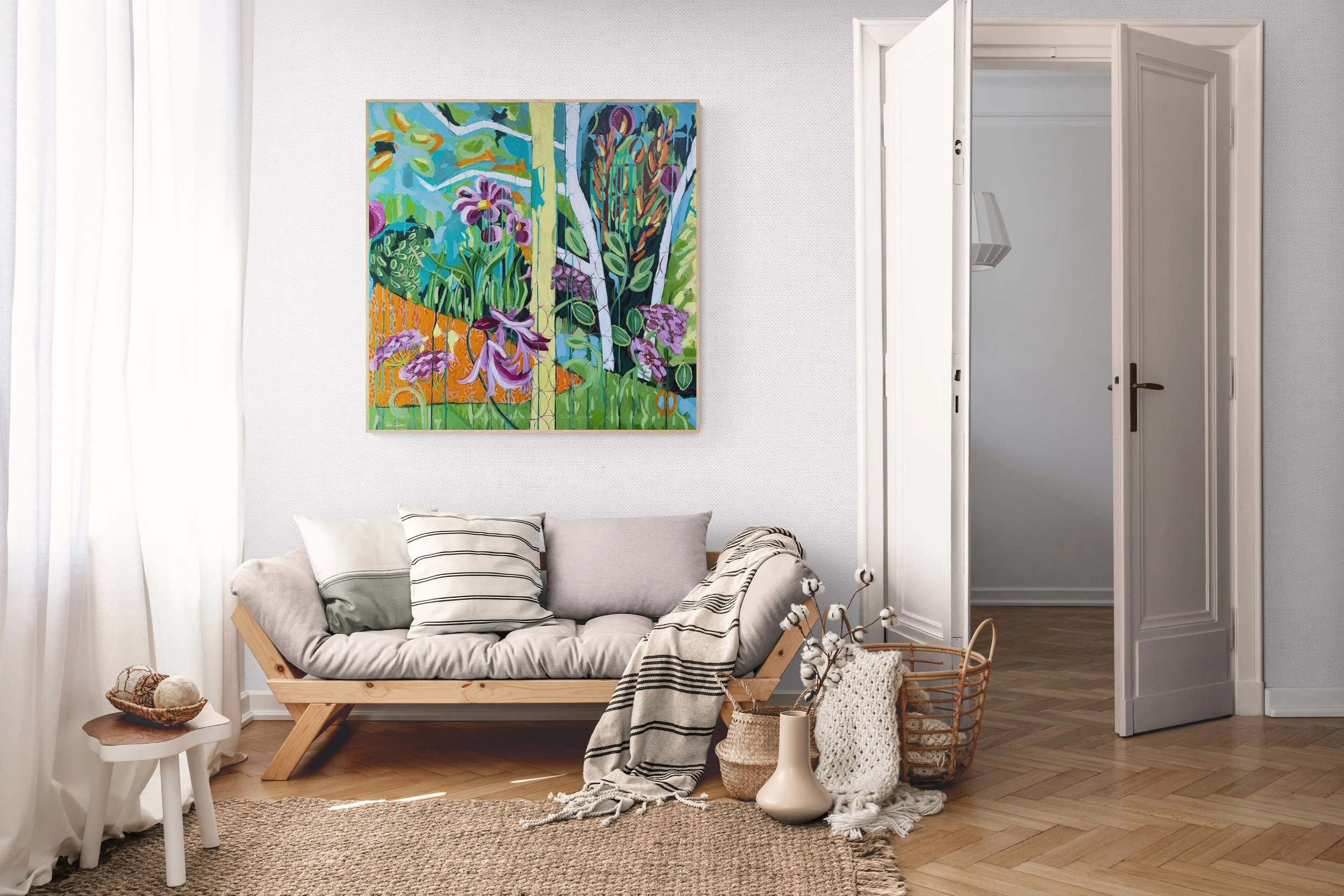 Life is Beautiful acrylic on canvas in a room.jpg
