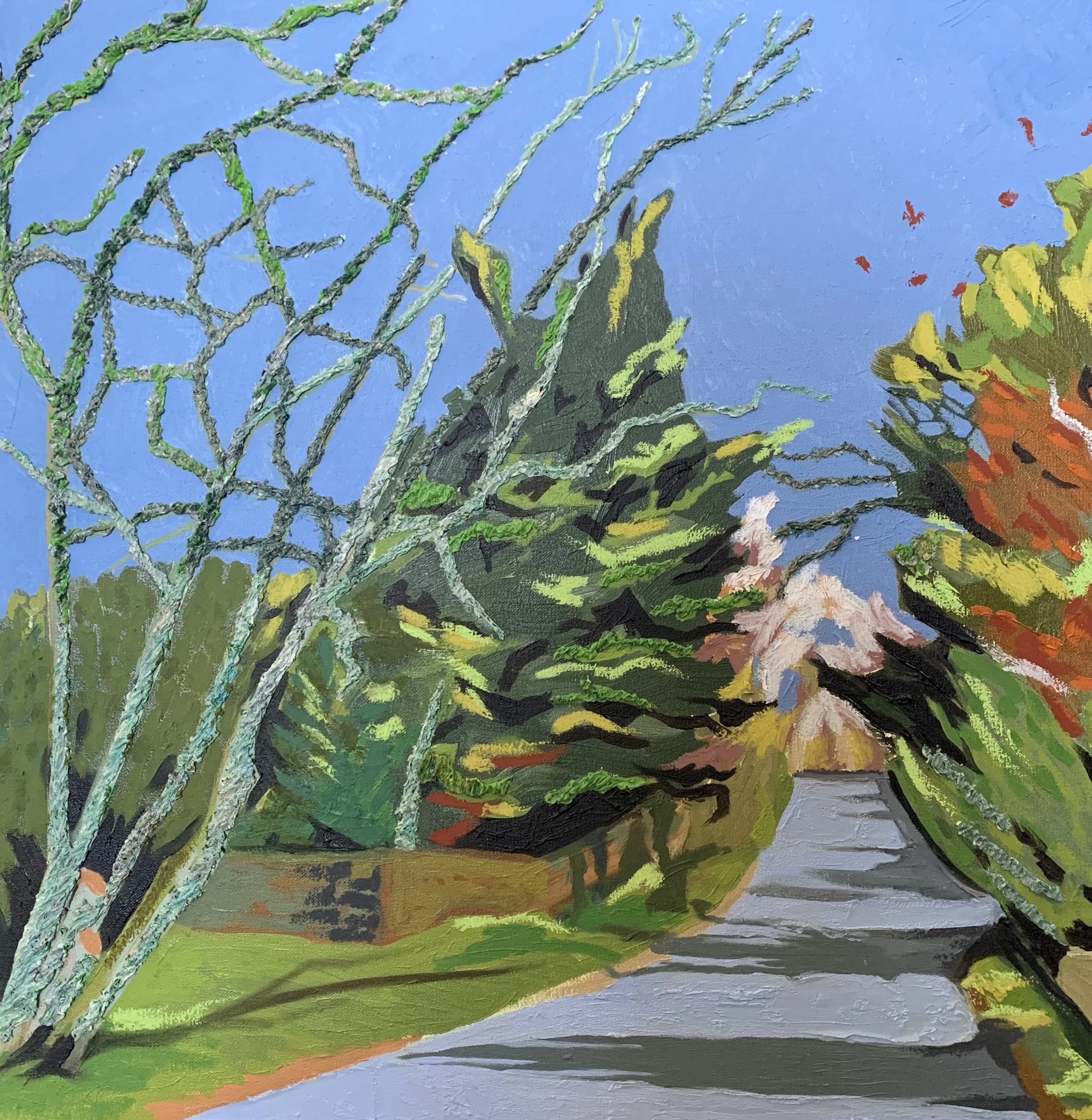Road to Brampton 2 | Oil and plastic on canvas | 40cm x 40cm | 2020