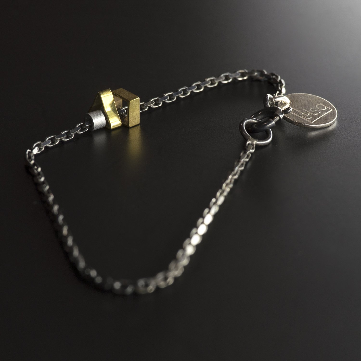 ELSA 3 charm bracelet oxidised silver brass dark 300.jpg