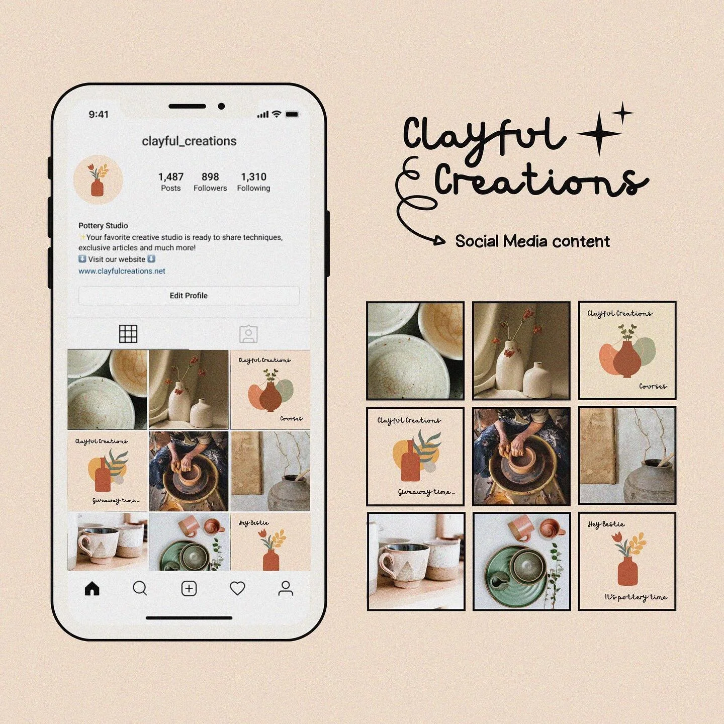 Social media content for the pottery Studio, Clayful Creations✨

#graphicdesign #graphicdesigner #design #brand # creative #logodesigner #logodesign #branding #brandidentity #brandingdesign #designer #brandingdesigner #illustrator #photoshop #logodes