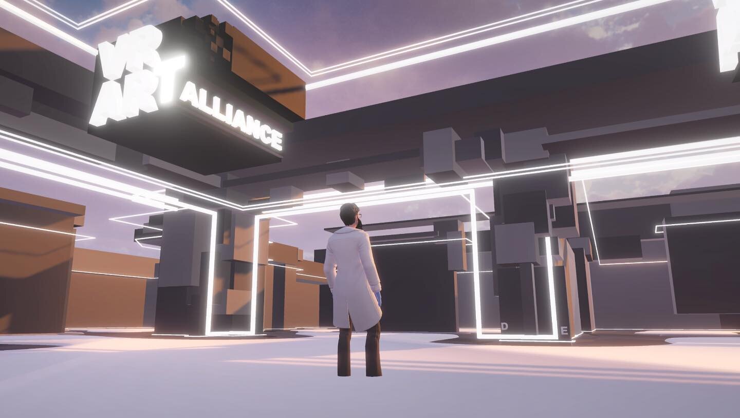 Working on an art gallery for the #vr #art Alliance. Made in #gravitysketch, edited in #blender, tweaked in #unity and uploaded to #spatial #spatialio. Work in progress.