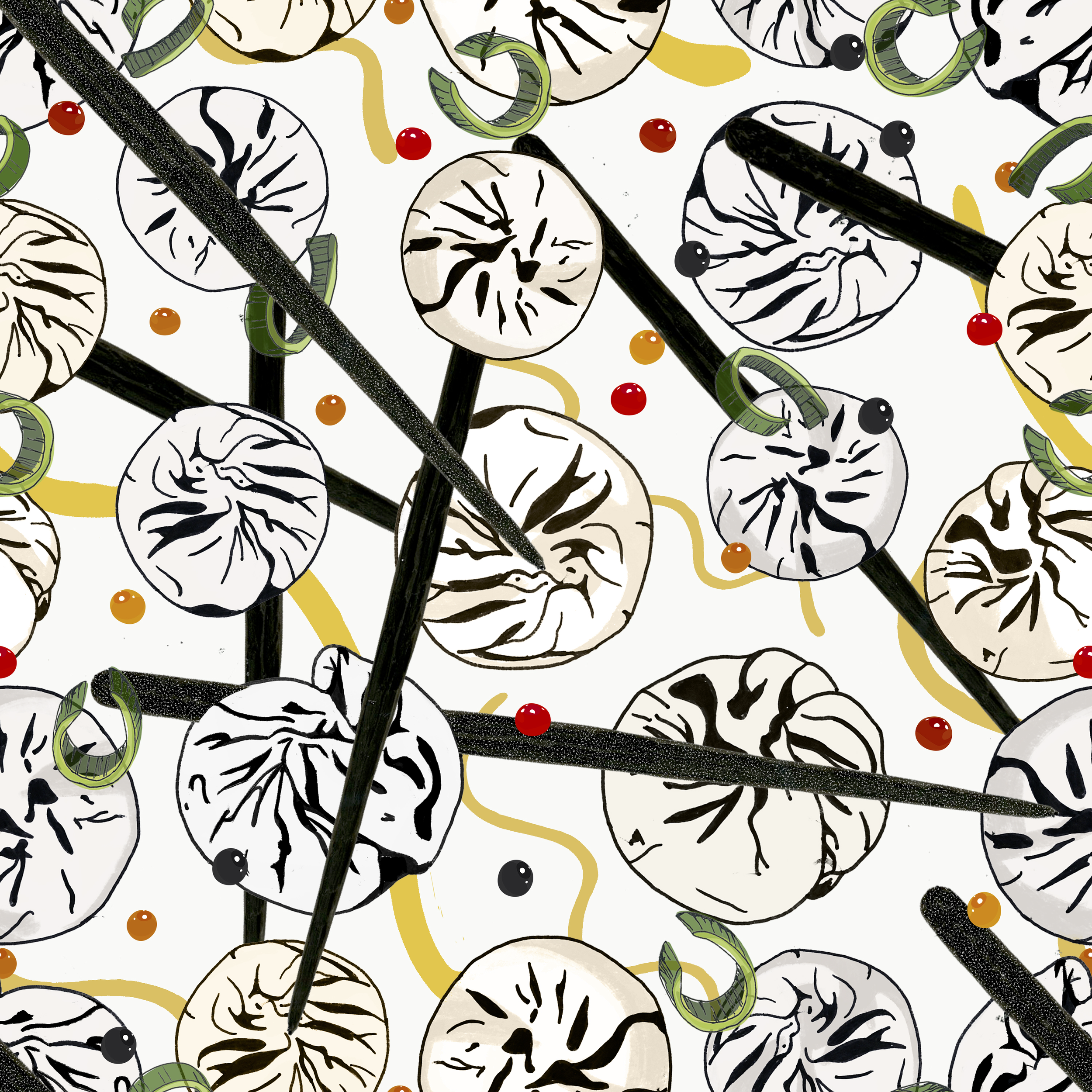Repeat Pattern2/Digital Illustration - Ink, Photoshop, Illustrator