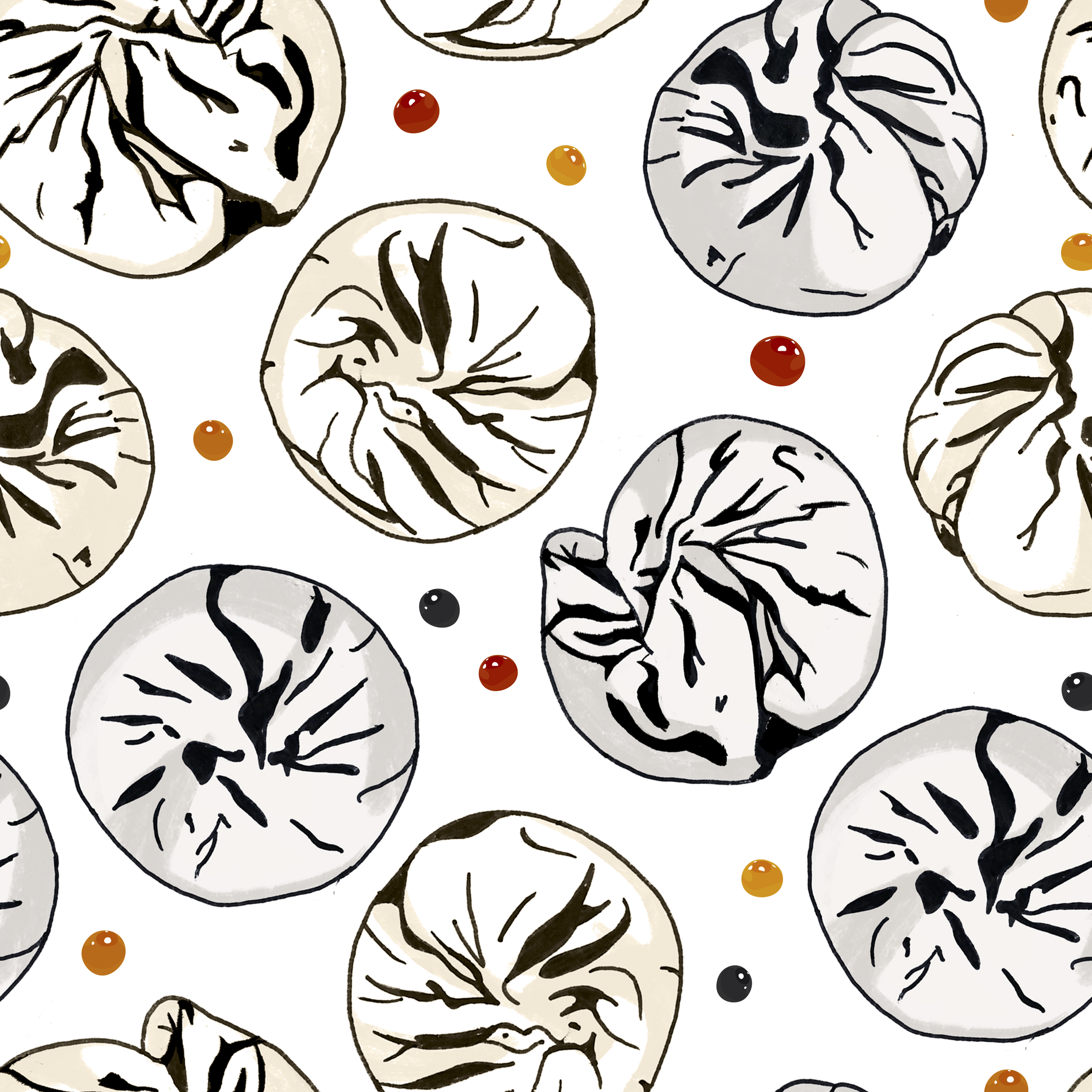 Repeat Pattern1/Digital Illustration - Ink, Photoshop, Illustrator