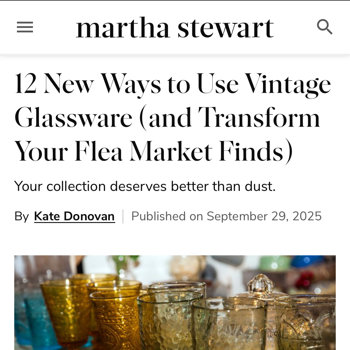 12 New Ways to Use Vintage Glassware (and Transform Your Flea Market Finds) 