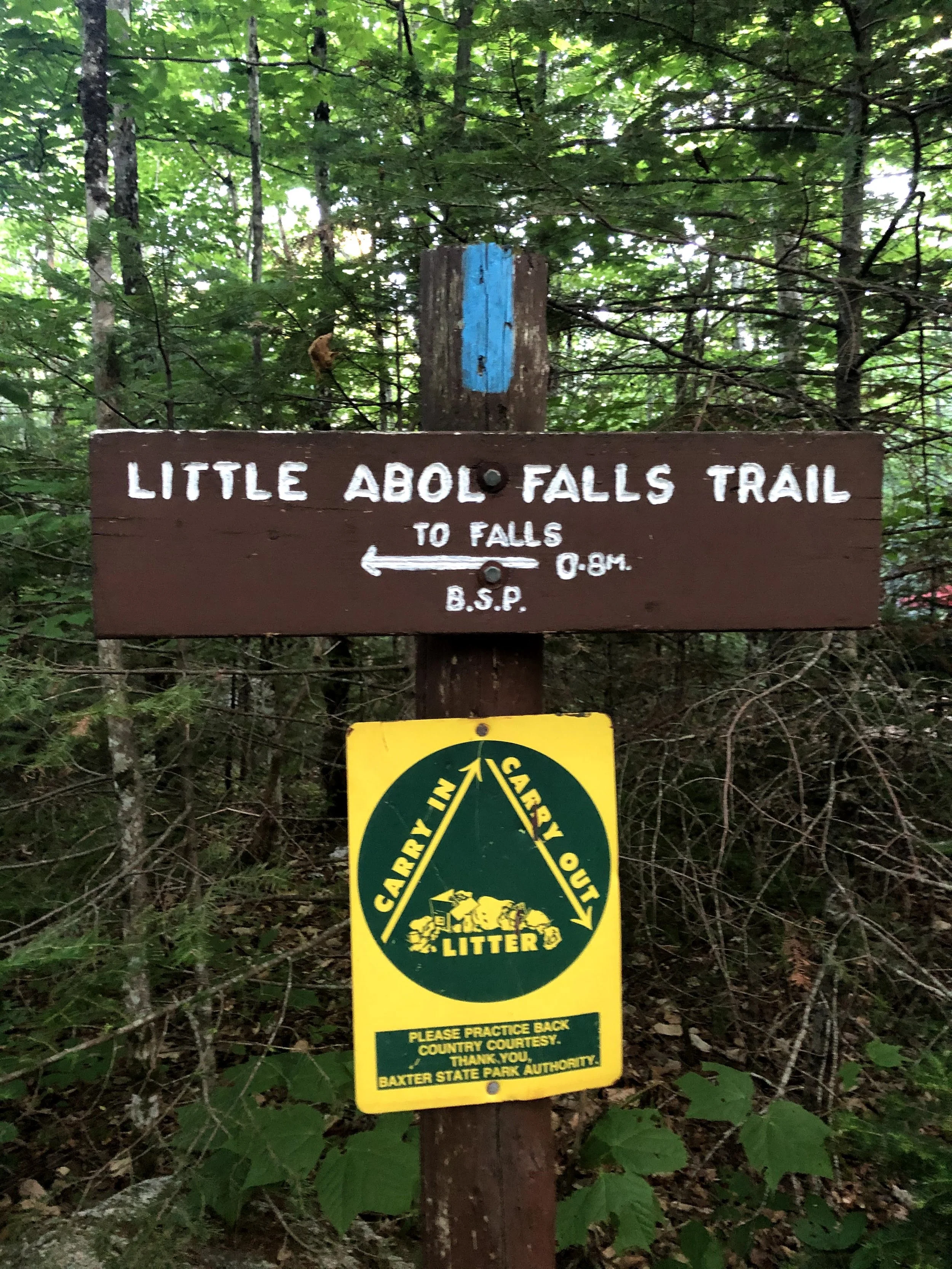Baxter Park Trail Marker
