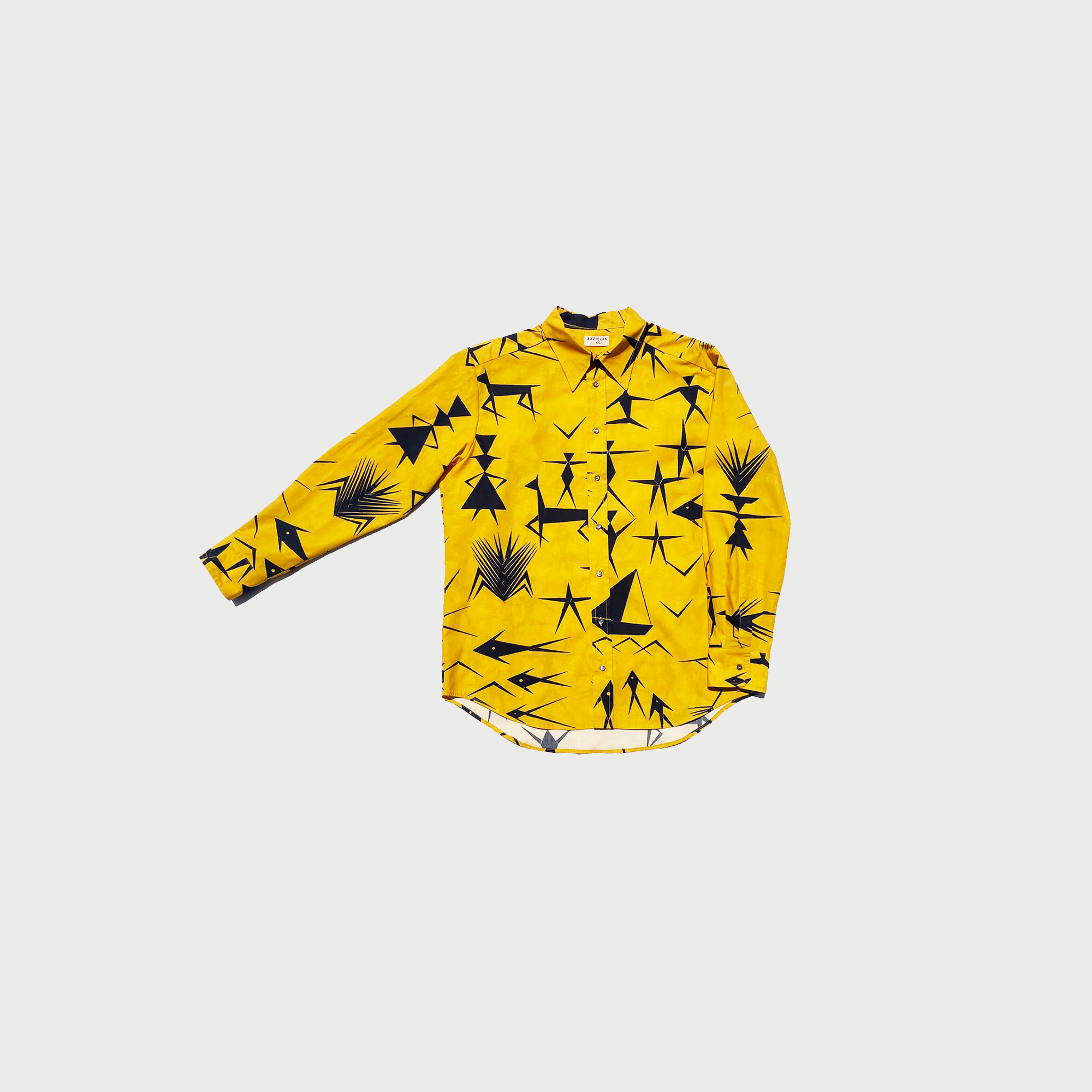 Fatima Yellow / Printed / Poplin cotton shirt