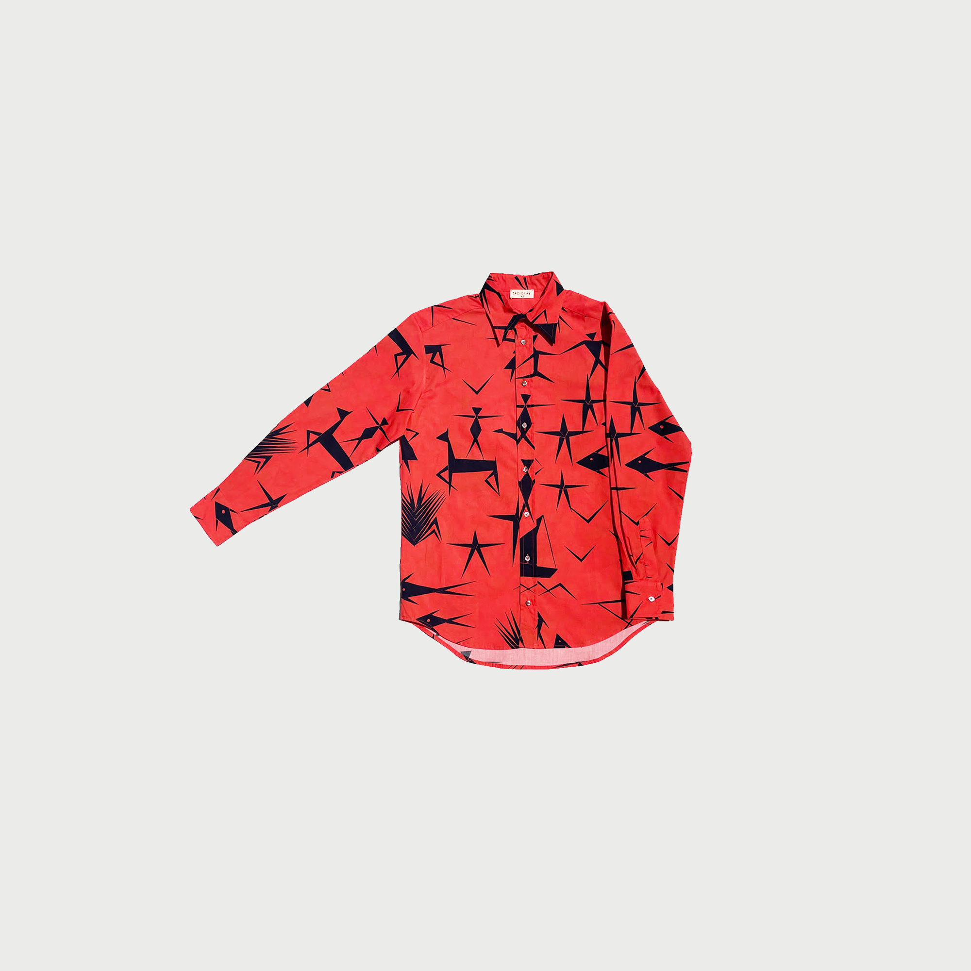 Fatima Red / Printed / Poplin cotton shirt