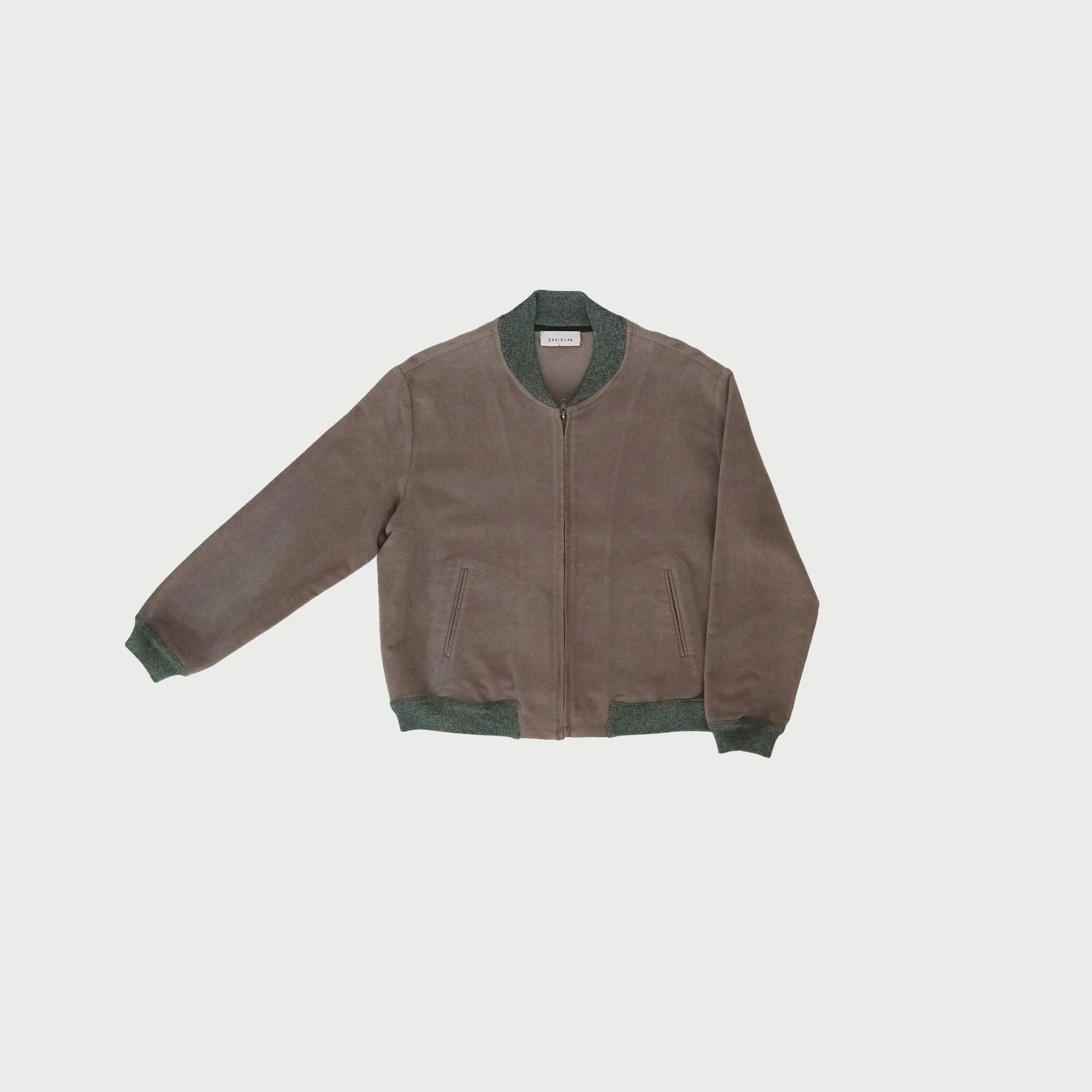 Raggiera / Moleskin Bomber / Brown / Green / Hand-painted