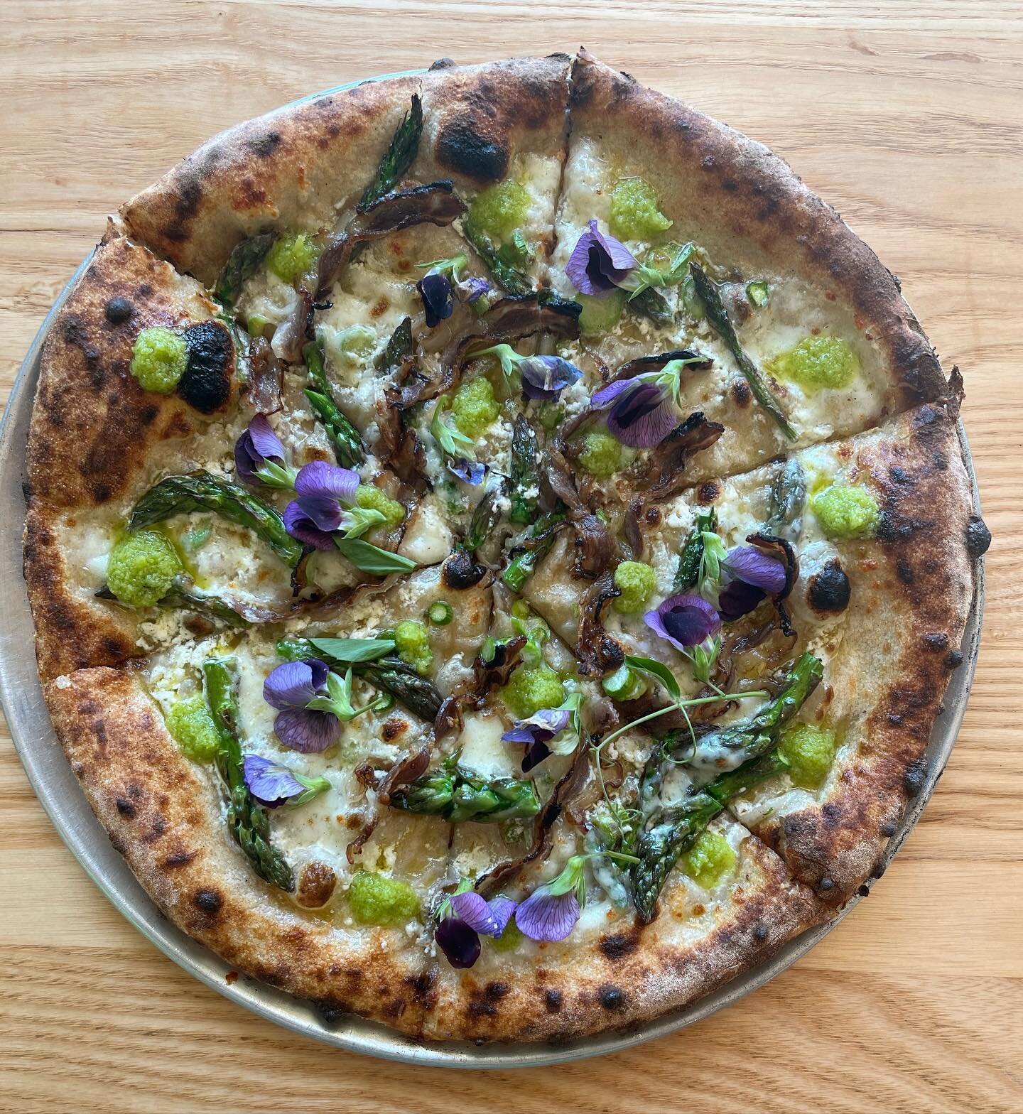 SOMETHING ABOUT ARIES

Strikes back! A returning fan fave from yesteryear. Mendoza farms tender first of the season asparagus, smoked @boek_house lamb bacon, kefir, our mozzarella, BD&rsquo;s green garlic pesto, and pea flowers from @ojairoots.

Here