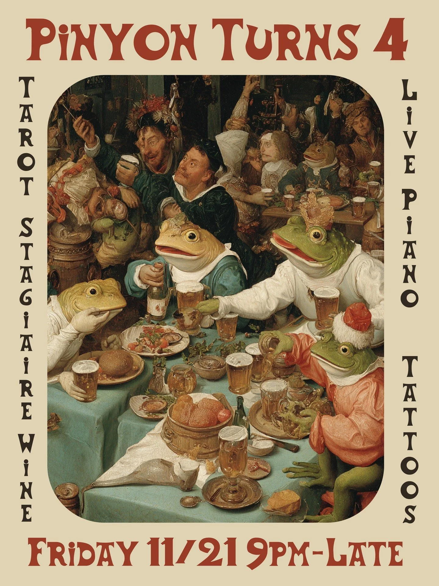 ANNIVERSARY TIME

Damn this one snuck up on us! Managed to pull together a squad of wildly talented folks to help us ring in four years of Pinyon in Ojai.

Tarot by @starlit.cas, tats by @hanmanink, tunes by @hank.mehren, and some of California's fin