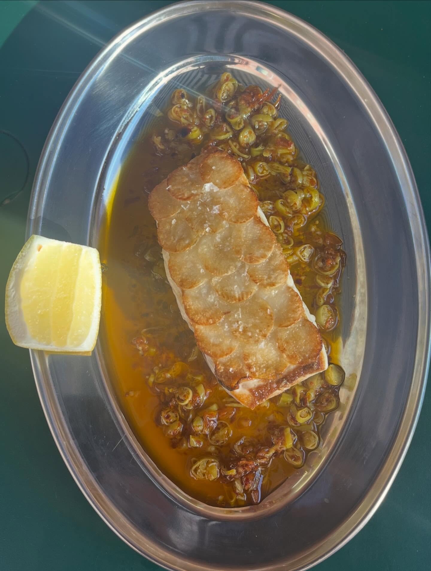 VTA BY THE SEA

Like Carmel but further south? Two marine delights on the menu right now. Running a quite delicious halibut dish with Channel Islands fish courtesy of @sbfishmarket. Took the time to add some @805colemanfamilyfarms sunchoke scales &ag