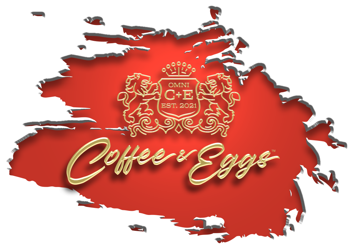 3D Red Splotch Logo | Omni Coffee & Eggs