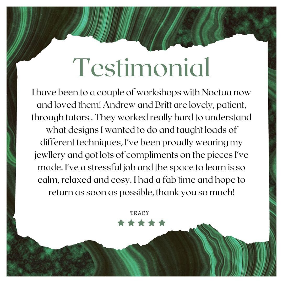 Thank you Tracy for this lovely review 🥰 

Having regular clients like Tracy is probably the best part of our job. Spending the day nattering about life and jewellery with you guys never feels like work to us. 

Britt &amp; Andrew x
