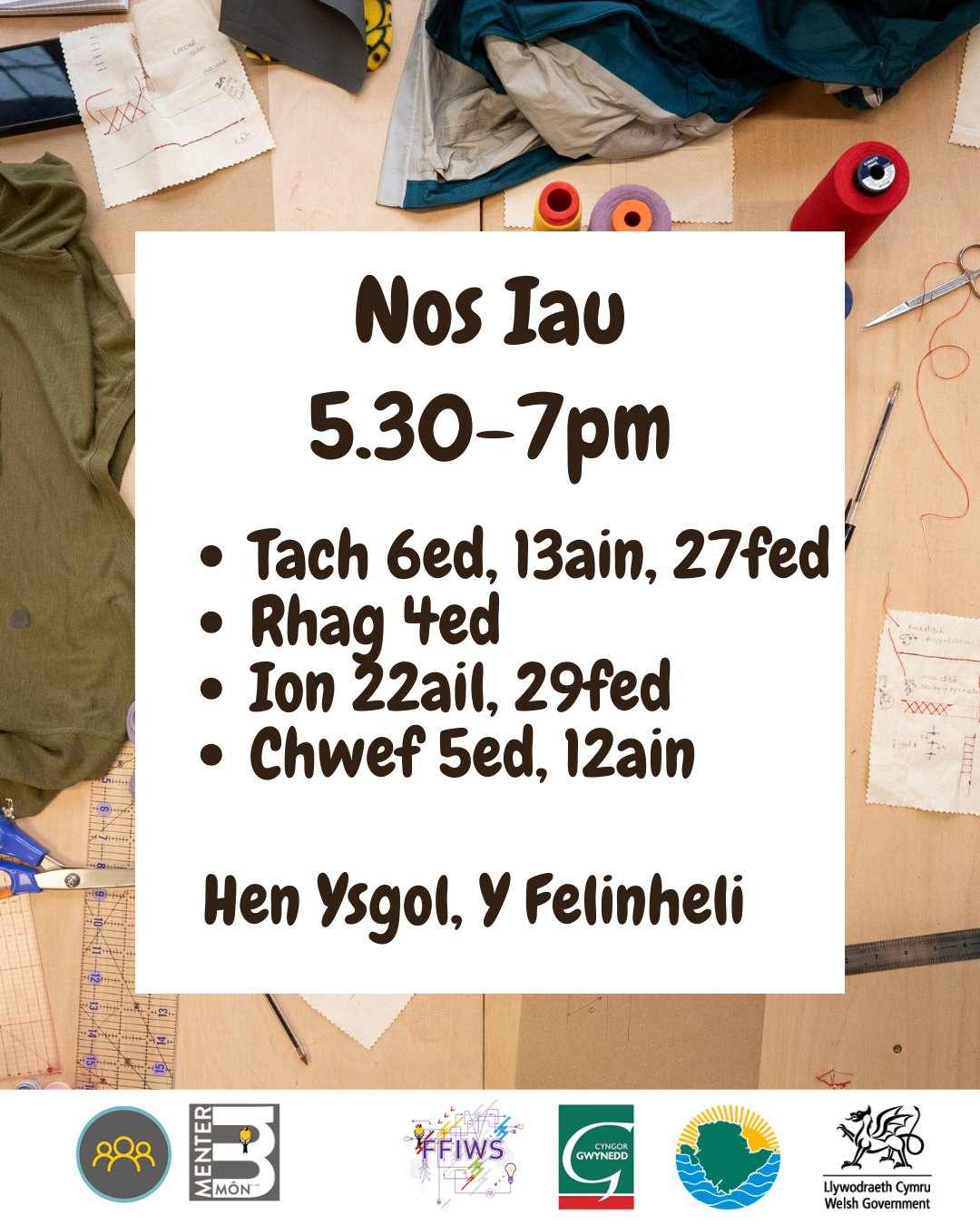 ✨ Mae clwb trwsio yma! ✨ ⁠
⁠
Disgwyledig iawn, ac ein cais mwyaf hyd yma.⁠
⁠
Cyfle i taclo pentwr atgyweirio, mewn sesiwn hunanarweiniol gyda mynediad at ein harsenal o offer, ffabrigau a chaledwedd. A chyngor arbenigol gan ein t&icirc;m⁠
⁠
Dewch &ac