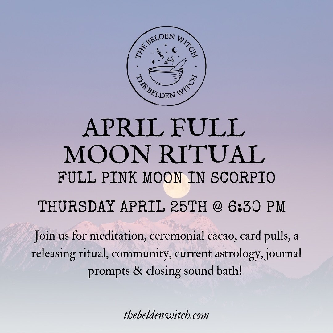 We are so ready for this Full Moon in Scorpio! ♏️ 

Join us for our signature monthly ritual where we conjure up beautiful meaningful connections, to ourselves, our community, &amp; the cosmos! 🌙 ✨ 

Join for meditation, card pulling, a gorgeous alt