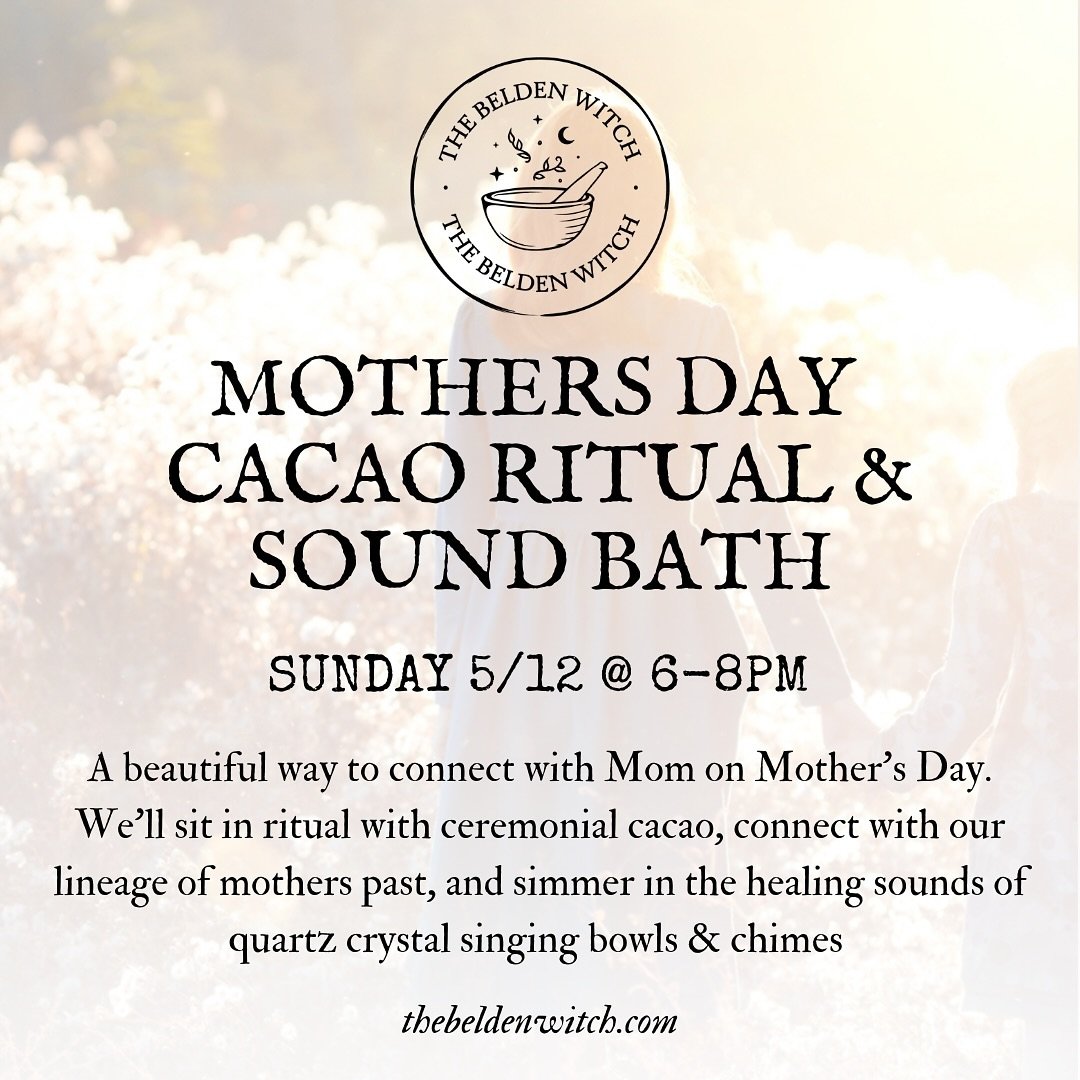 An offering to connect with Mom ✨ 

I am so excited to offer this Mother&rsquo;s Day Cacao Ritual &amp; Sound Bath again this year. ❤️ 

In an intimate group setting, we will sip an intentionally prepared mug of cacao from Lake Atitlan, Guatemala, as