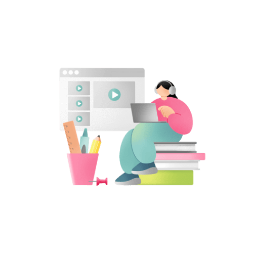 a woman working on a computer