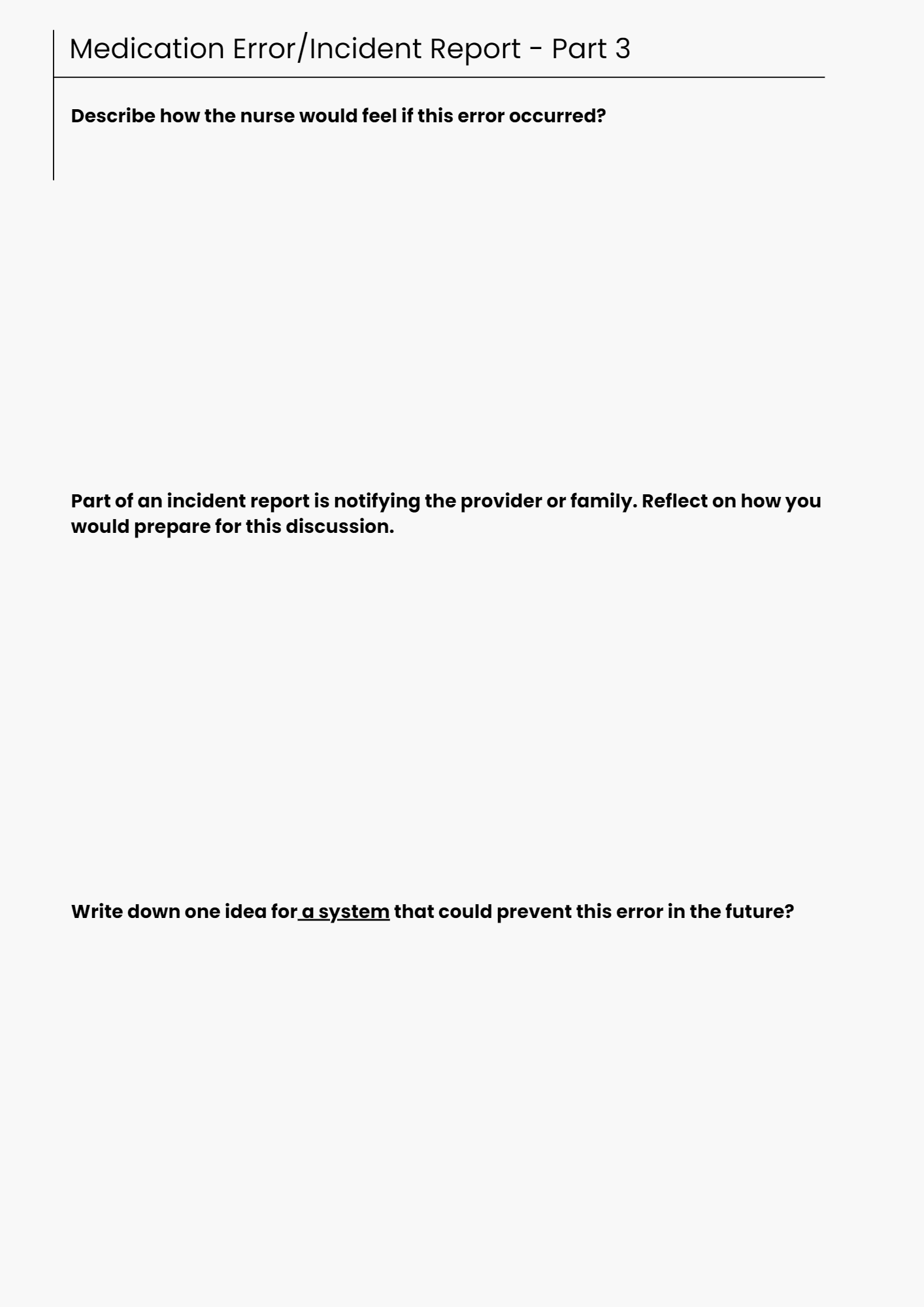 Nursing incident report template for nursing classroom active learning